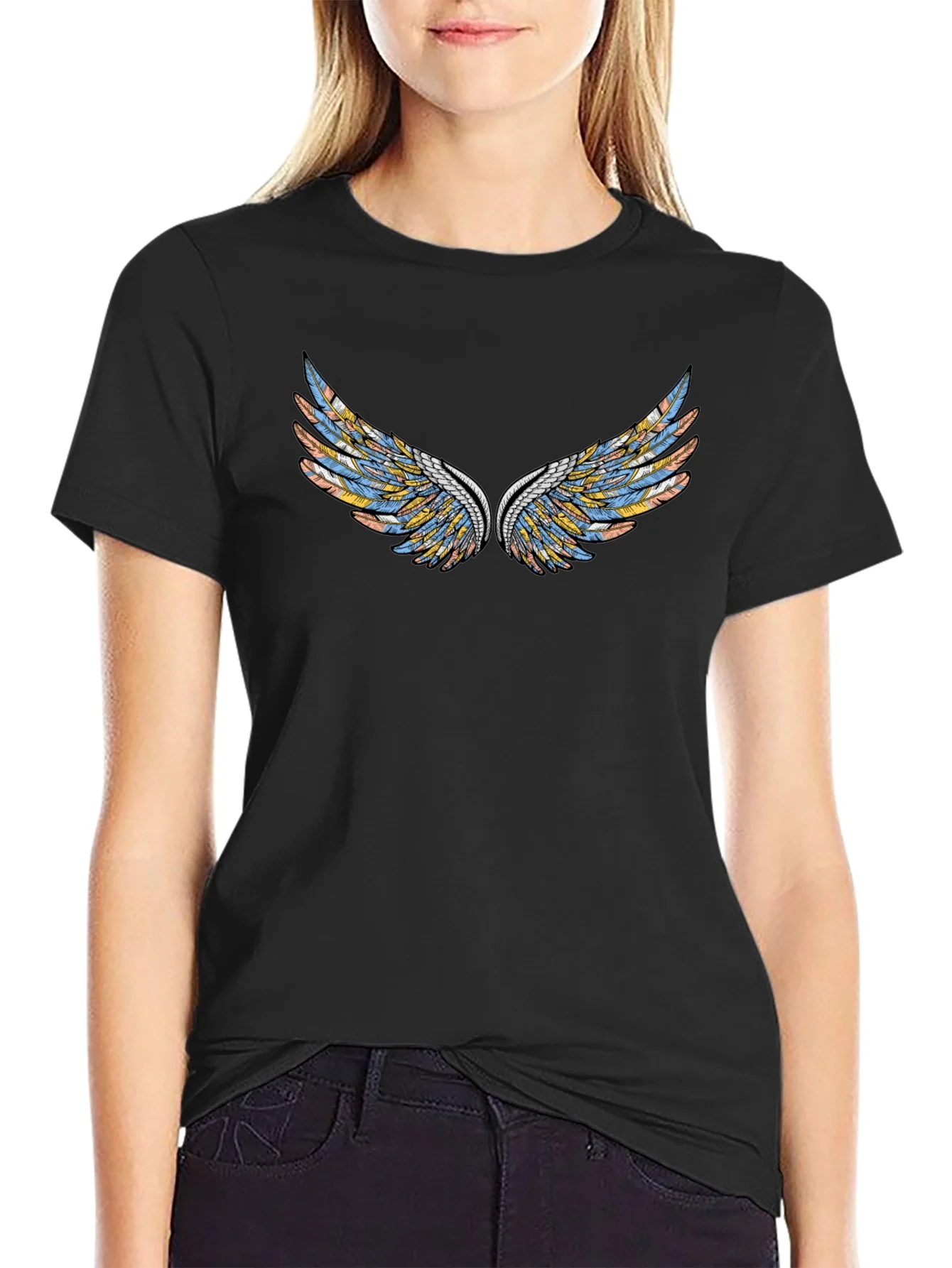 Wings Graphic Black T-Shirt
