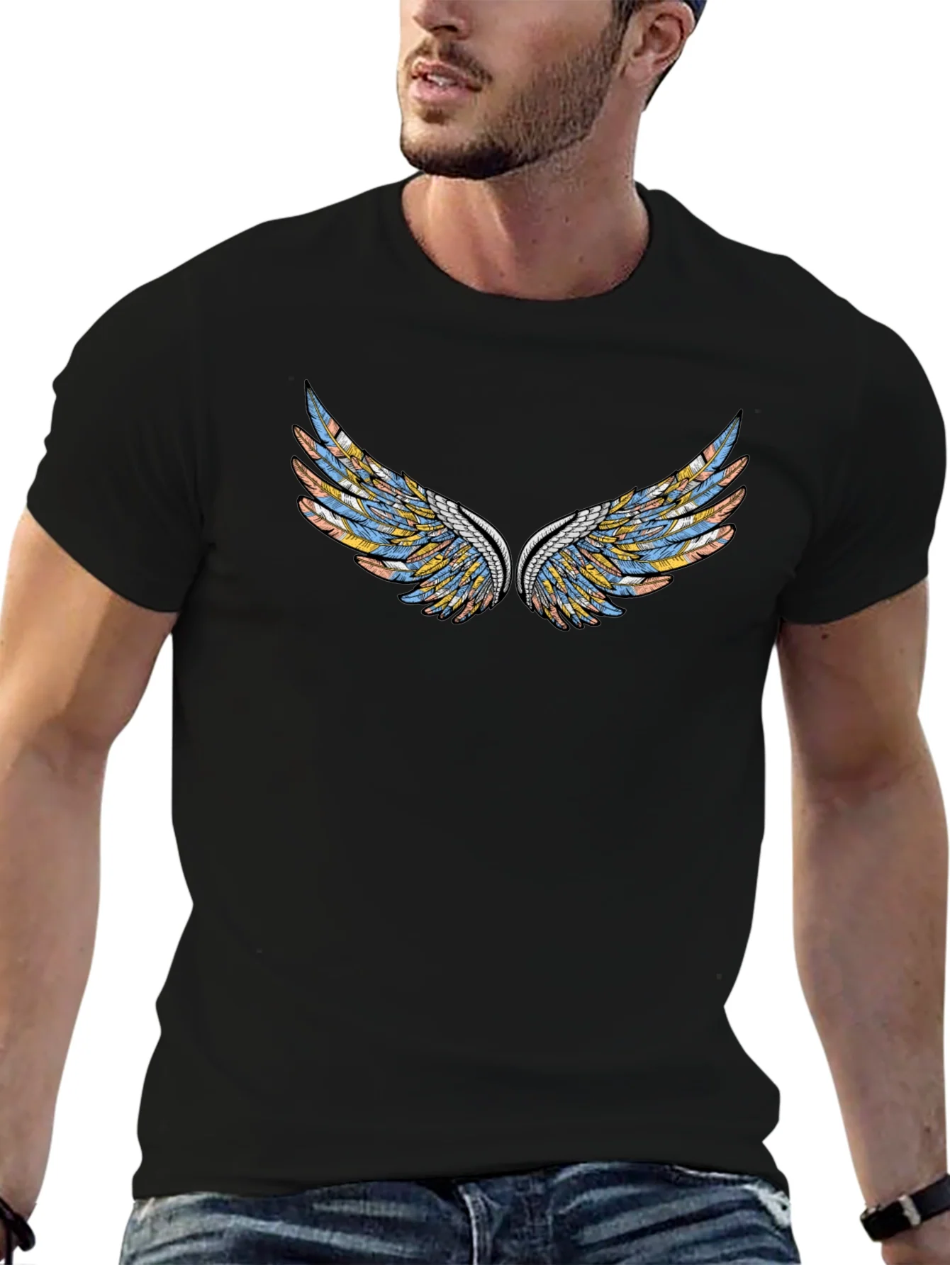 Wings Graphic Black T-Shirt