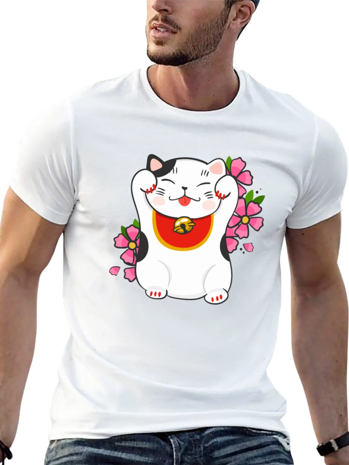 Lucky Cat T-Shirt - Trendy Graphic Tee