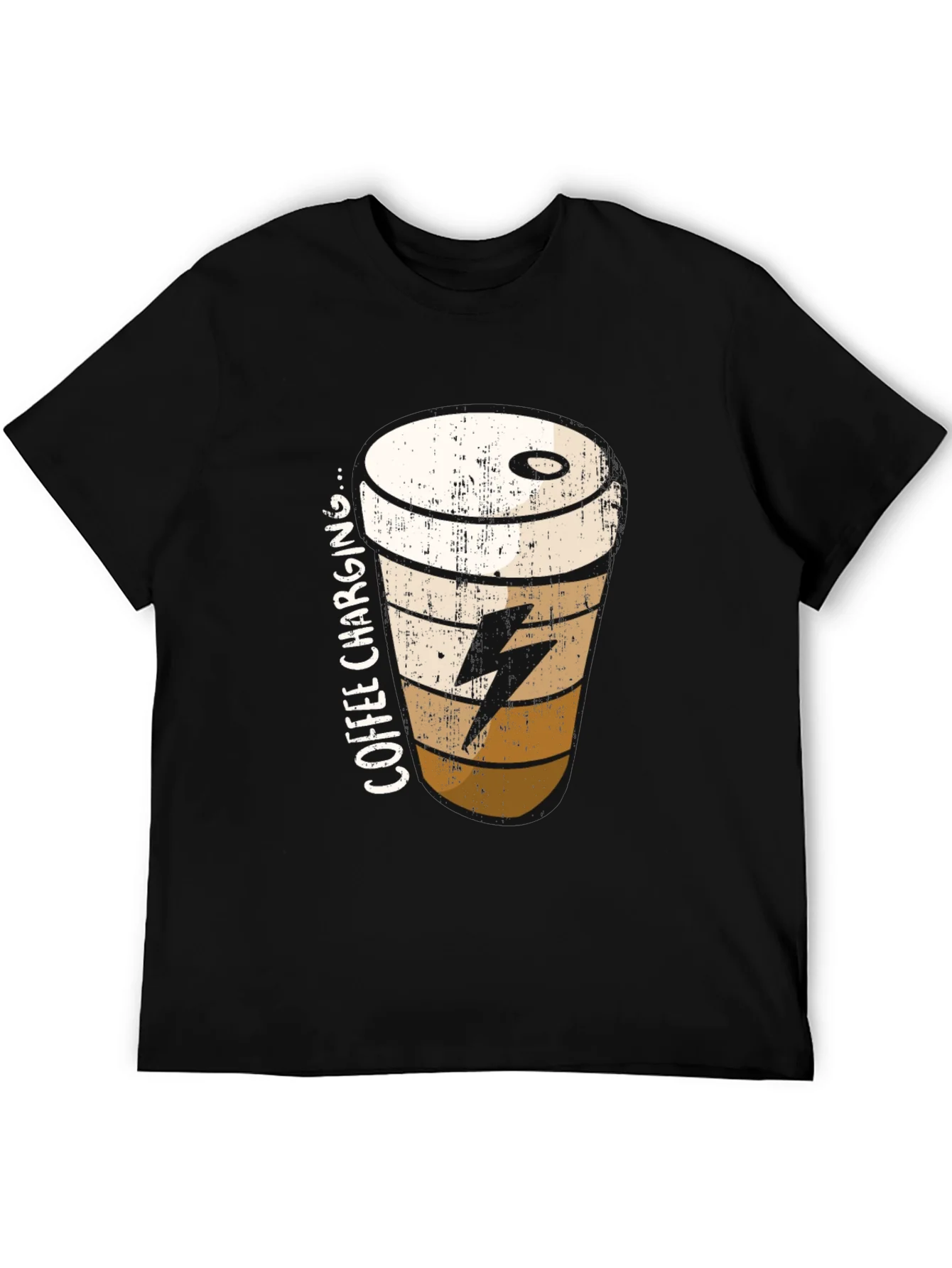 Coffee Charging T-Shirt - Black Unisex Tee