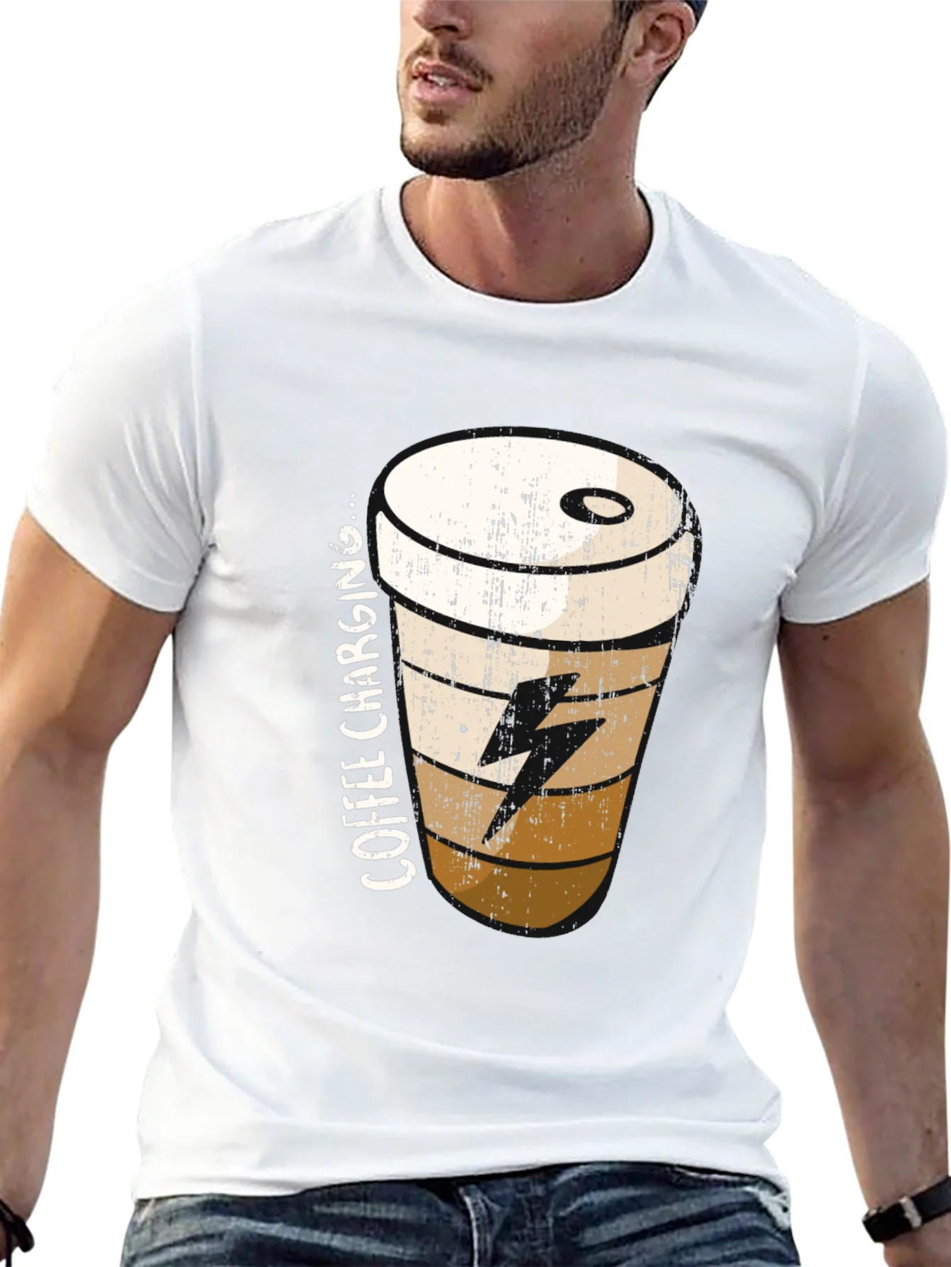 Coffee Charging T-Shirt - Black Unisex Tee