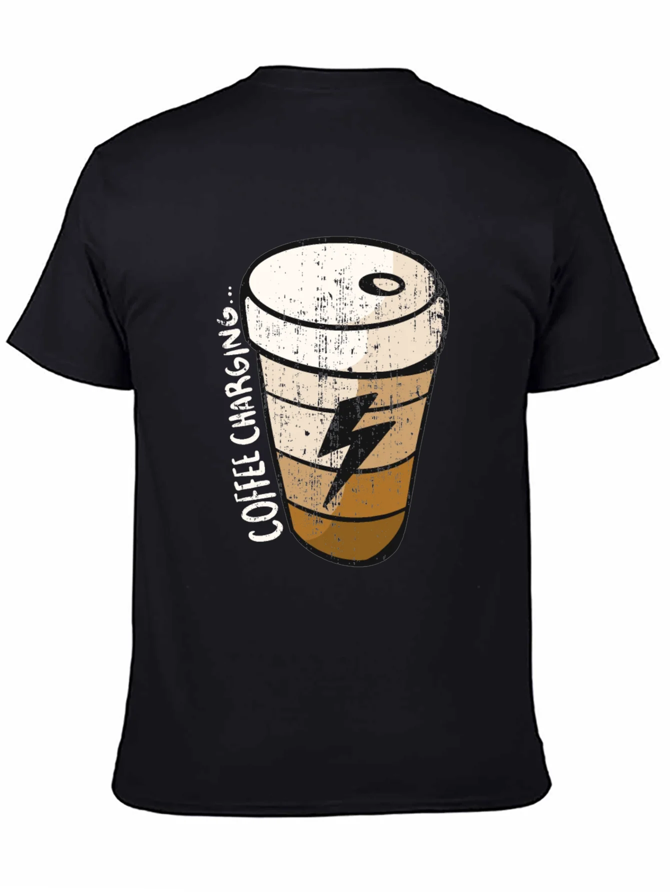 Coffee Charging T-Shirt - Black Unisex Tee