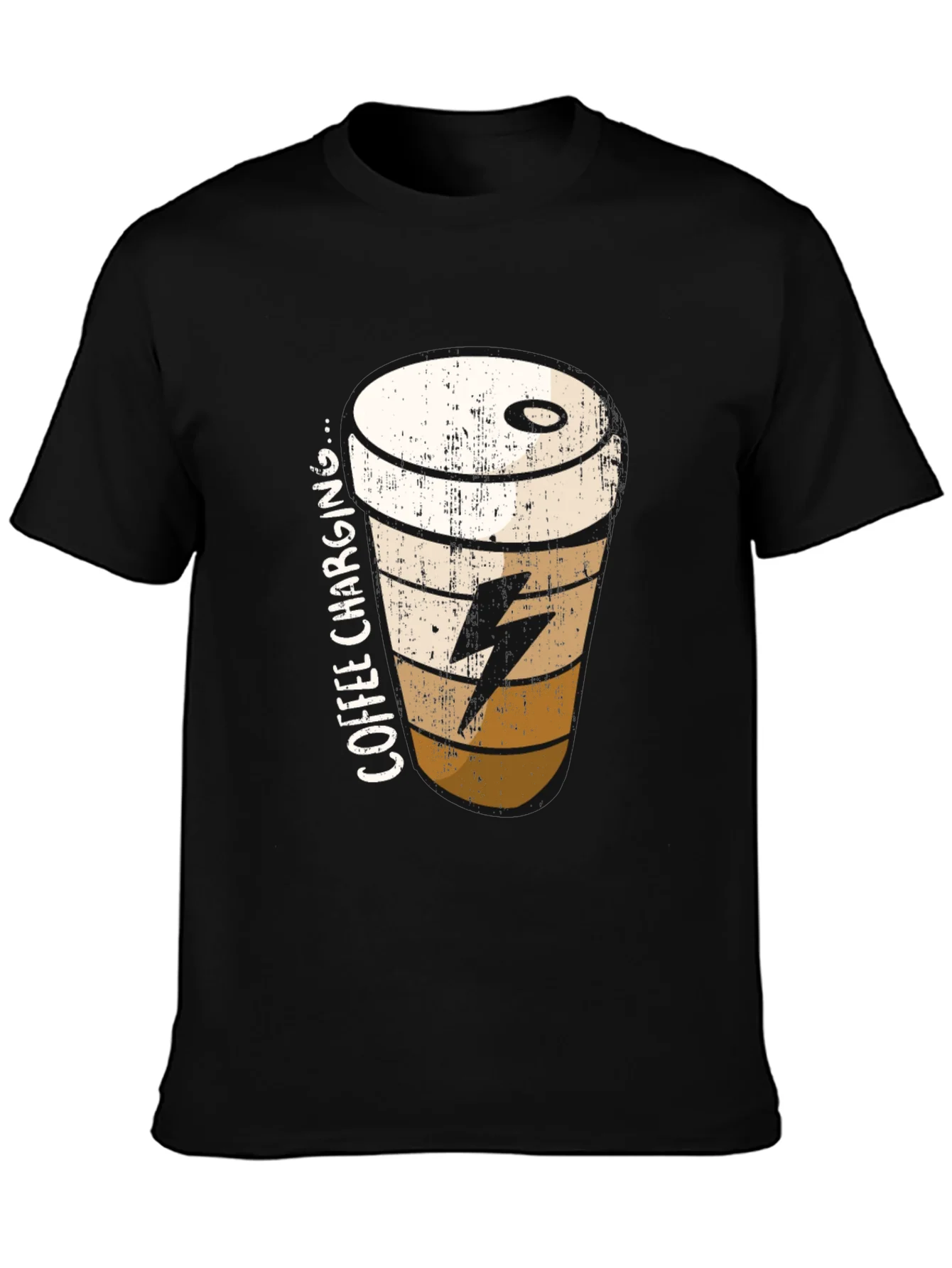 Coffee Charging T-Shirt - Black Unisex Tee