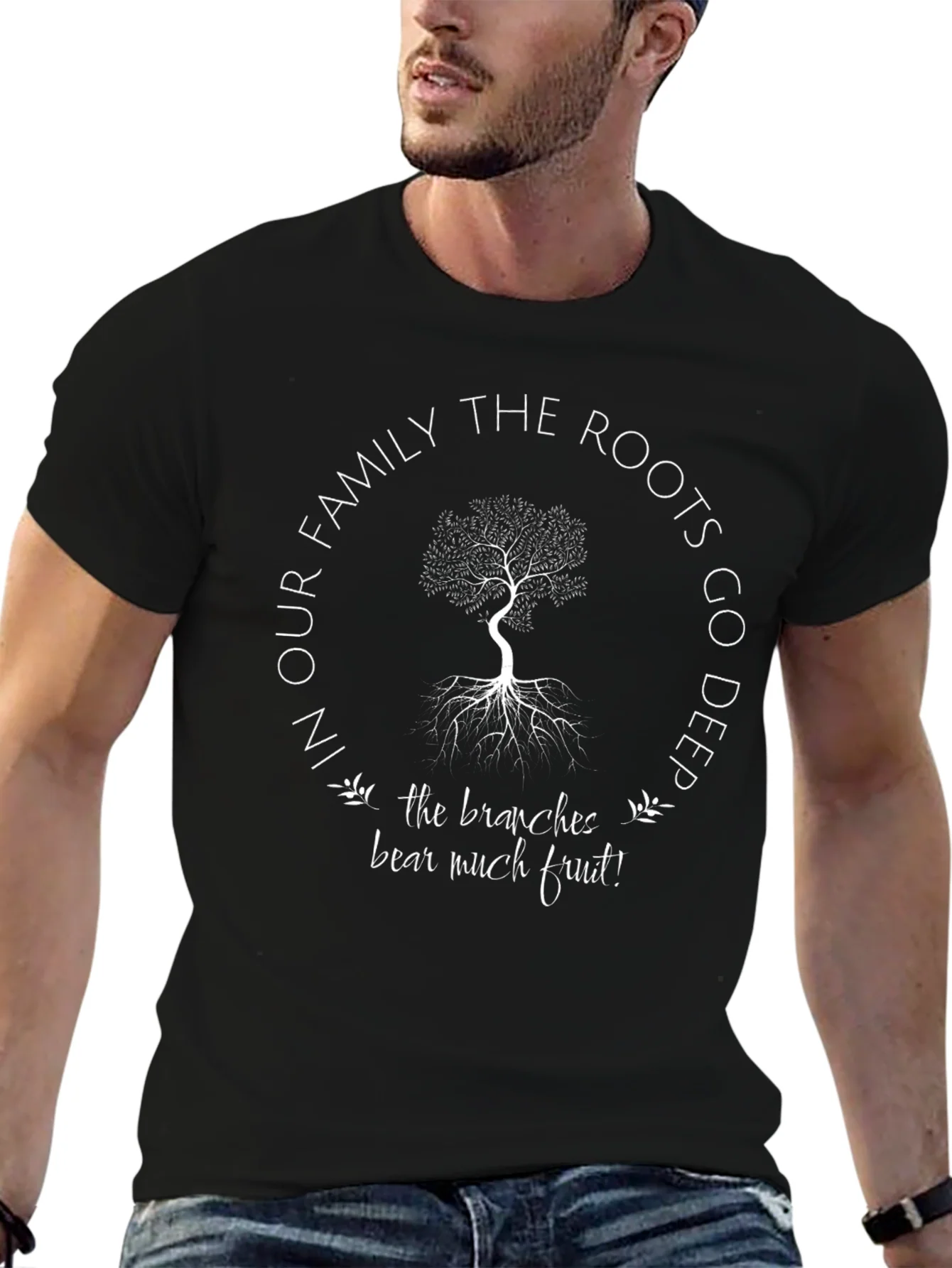 Family Roots Tree Graphic T-Shirt - Deeply Rooted Design