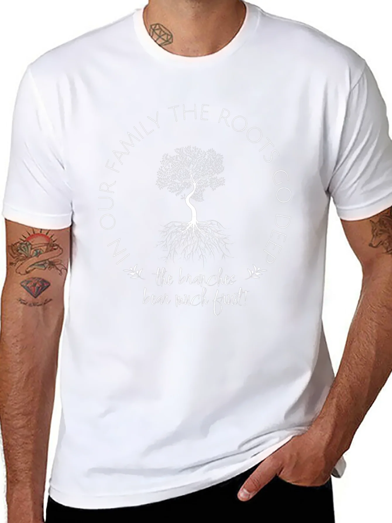 Family Roots Tree Graphic T-Shirt - Deeply Rooted Design