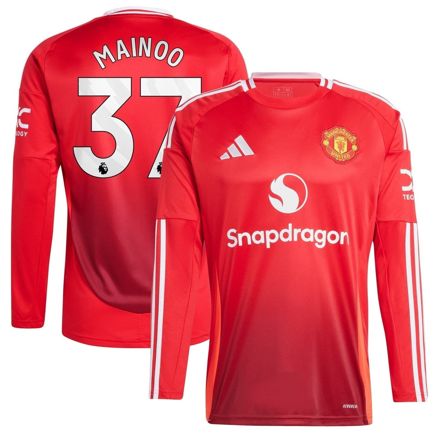 Manchester United  Home Shirt 2024-25 - Long Sleeve with Mainoo 37 printing - Red
