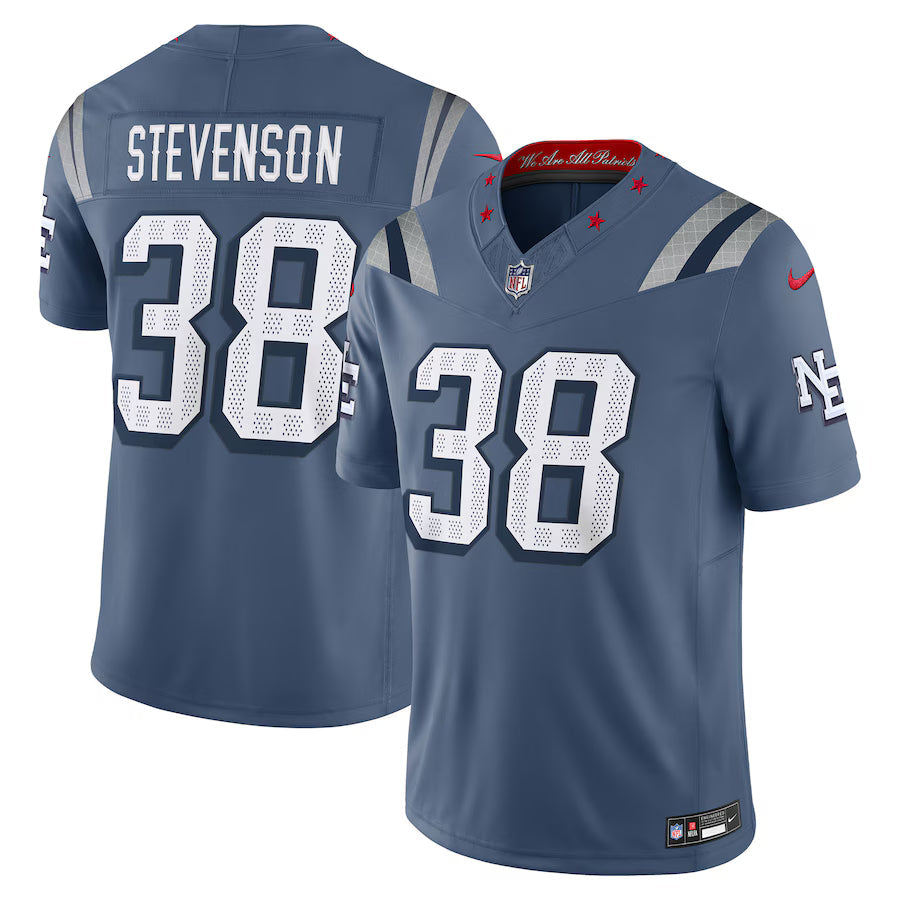 Rhamondre Stevenson New England Patriots 2025 Rivalries Collection Jersey - Storm Blue