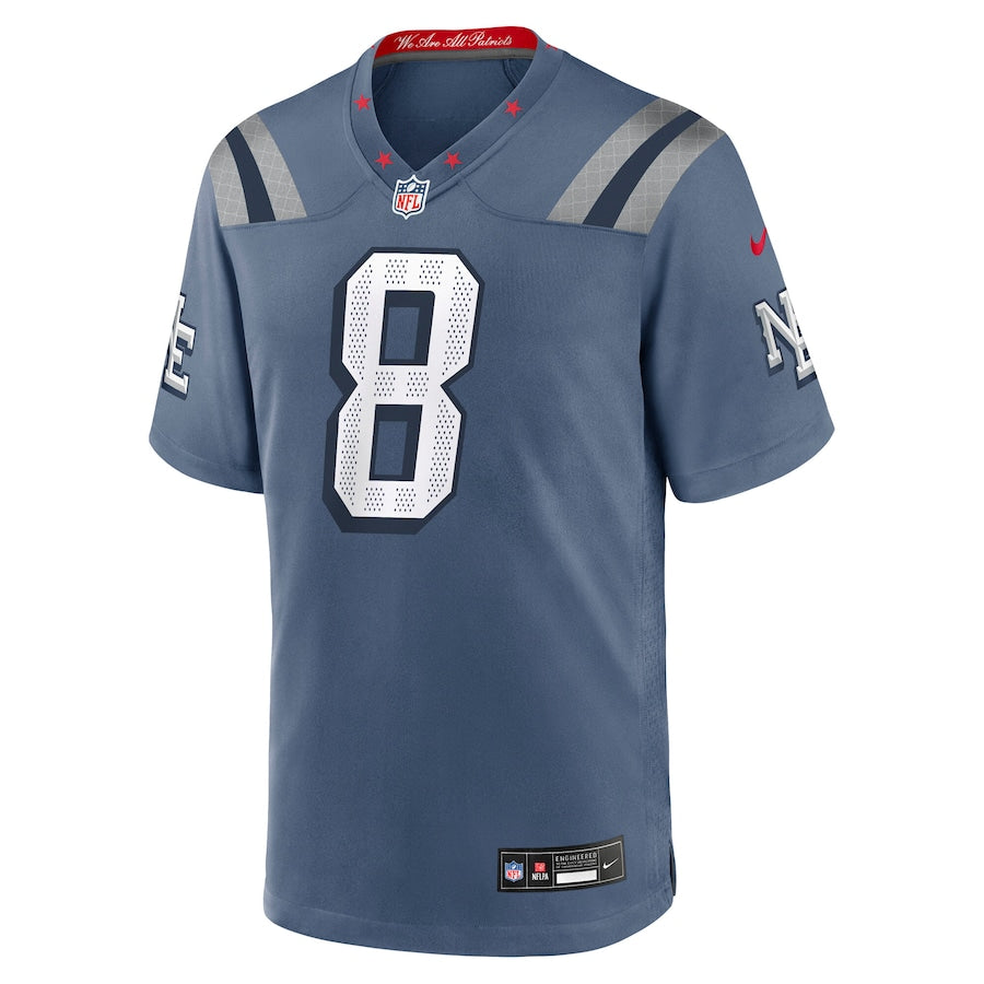 Men's New England Patriots Stefon Diggs  Storm Blue 2025 Rivalries Collection Game Jersey