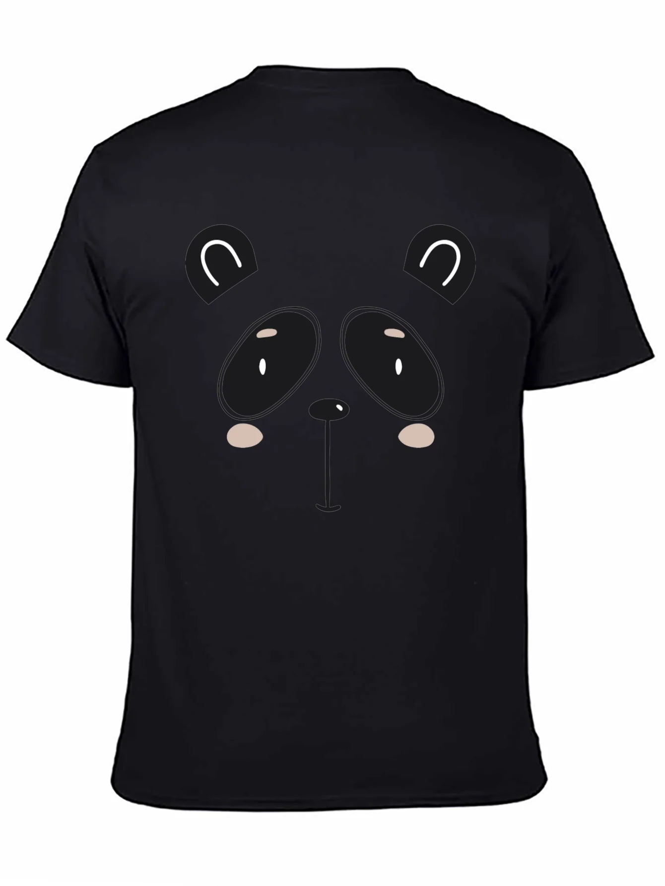 Cute Panda Graphic Black T-Shirt