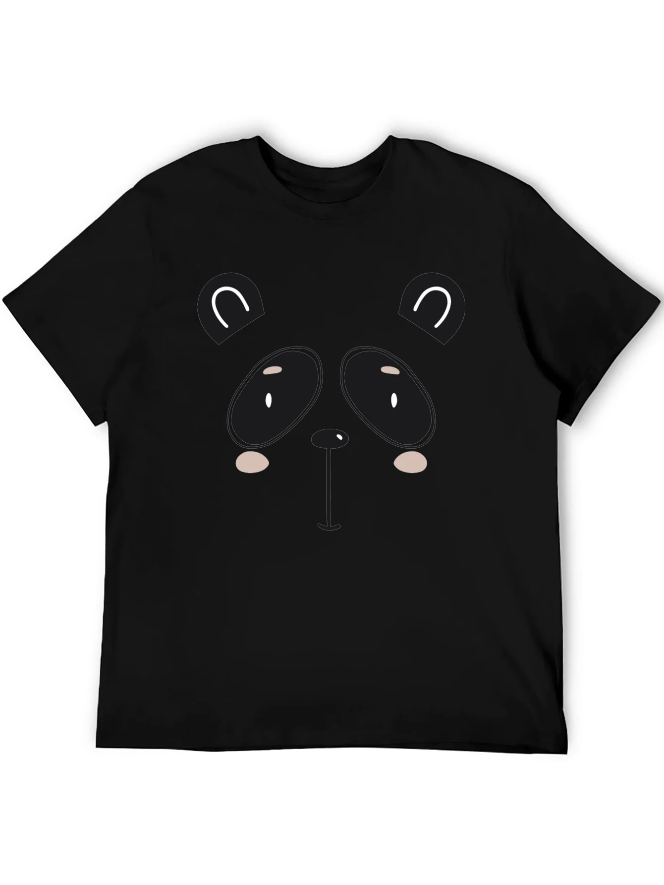 Cute Panda Graphic Black T-Shirt