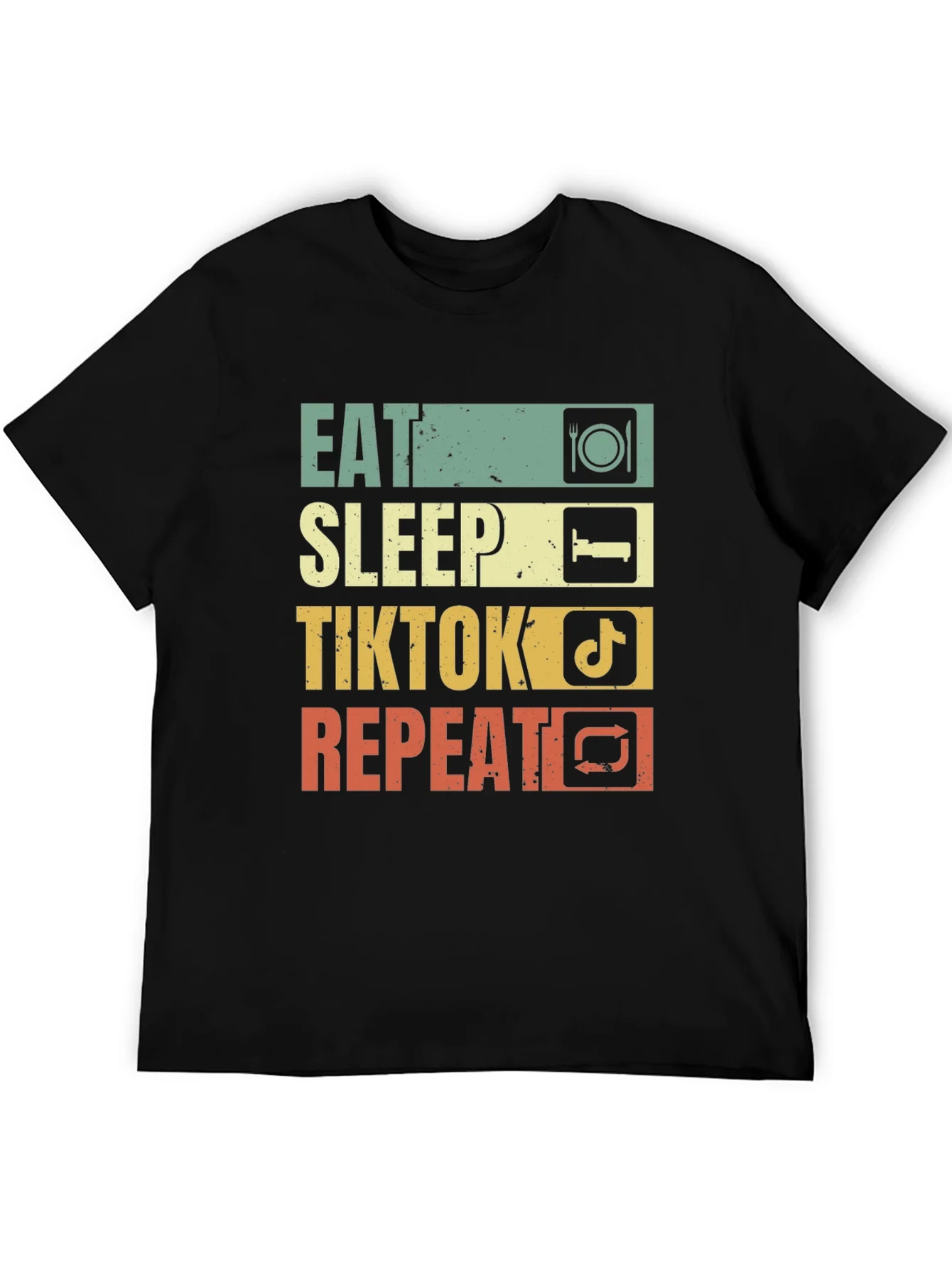 Eat Sleep TikTok Repeat Black T-Shirt