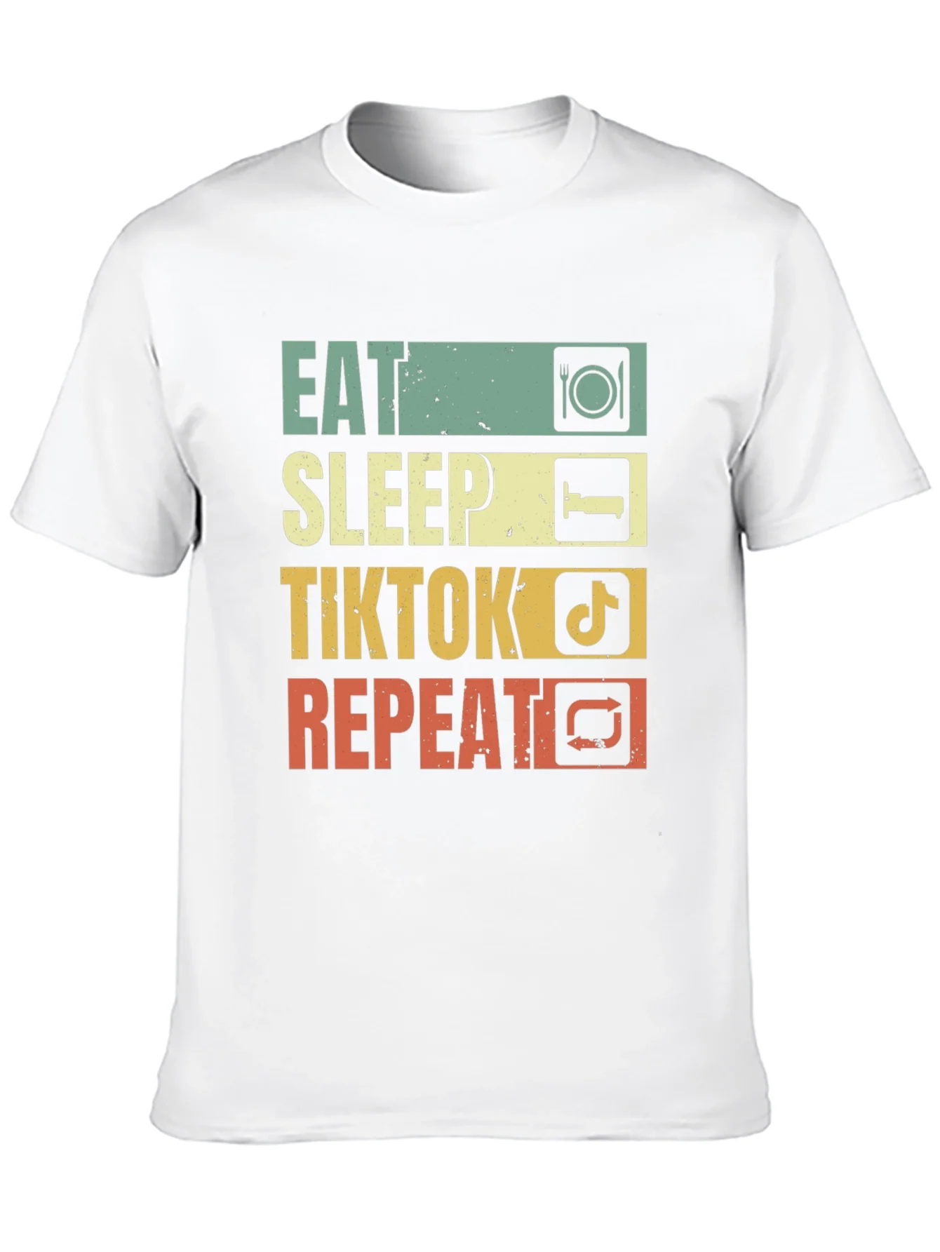 Eat Sleep TikTok Repeat Black T-Shirt