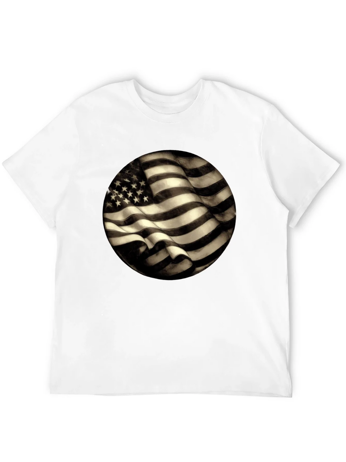 American Flag Graphic Mens Black T-Shirt