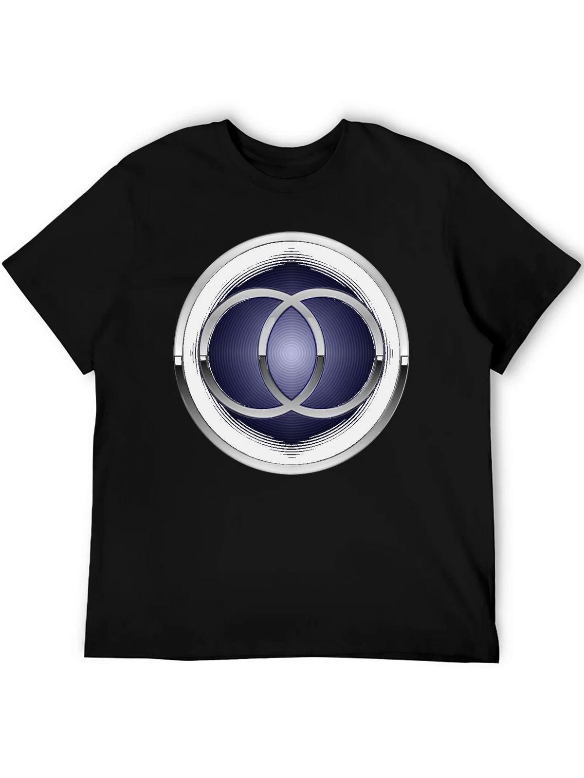 Abstract Circle Design Black T-Shirt