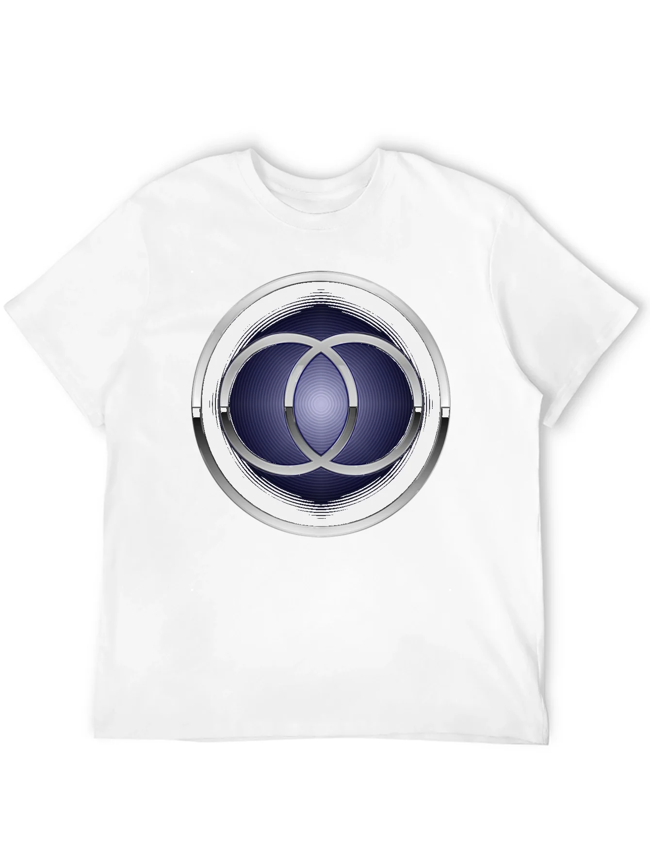 Abstract Circle Design Black T-Shirt