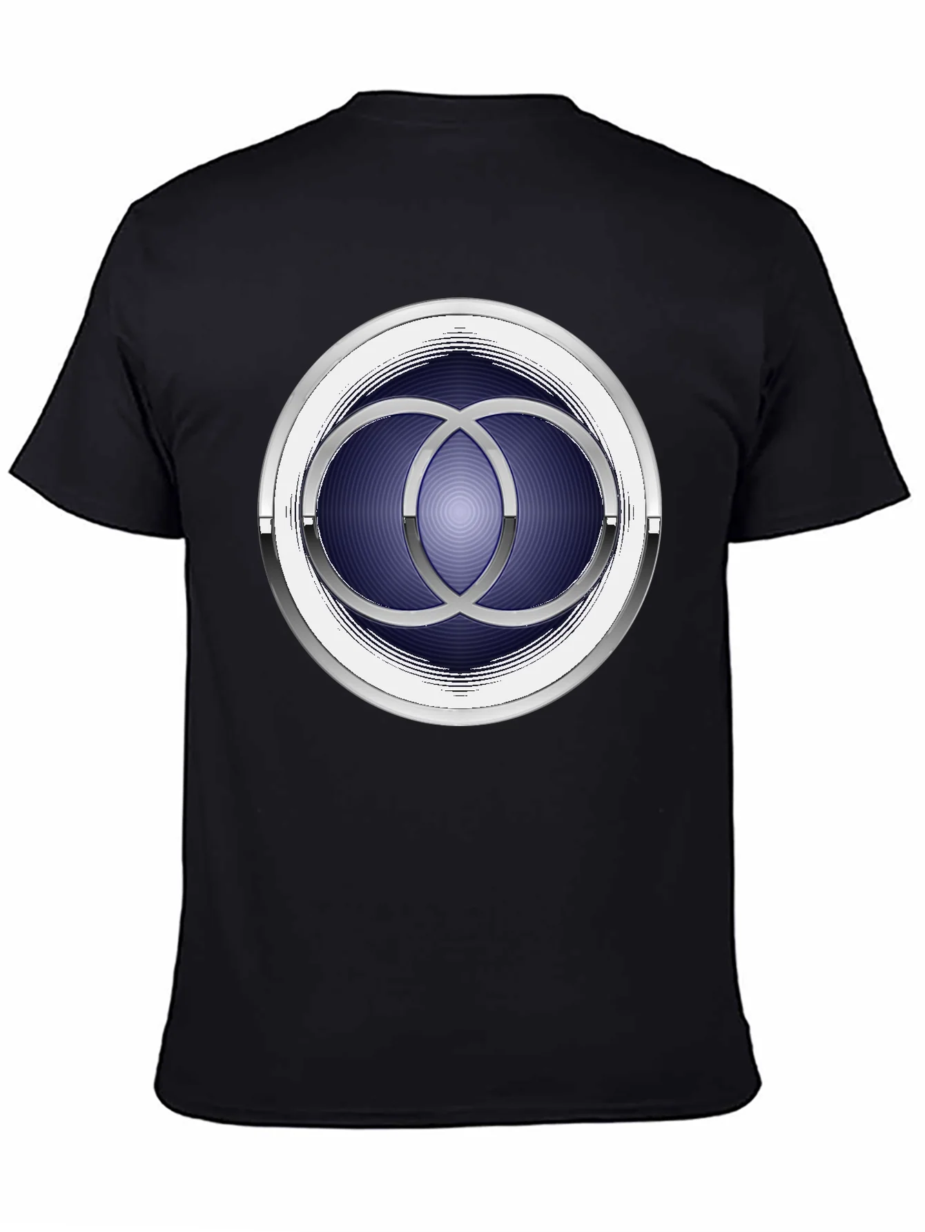 Abstract Circle Design Black T-Shirt