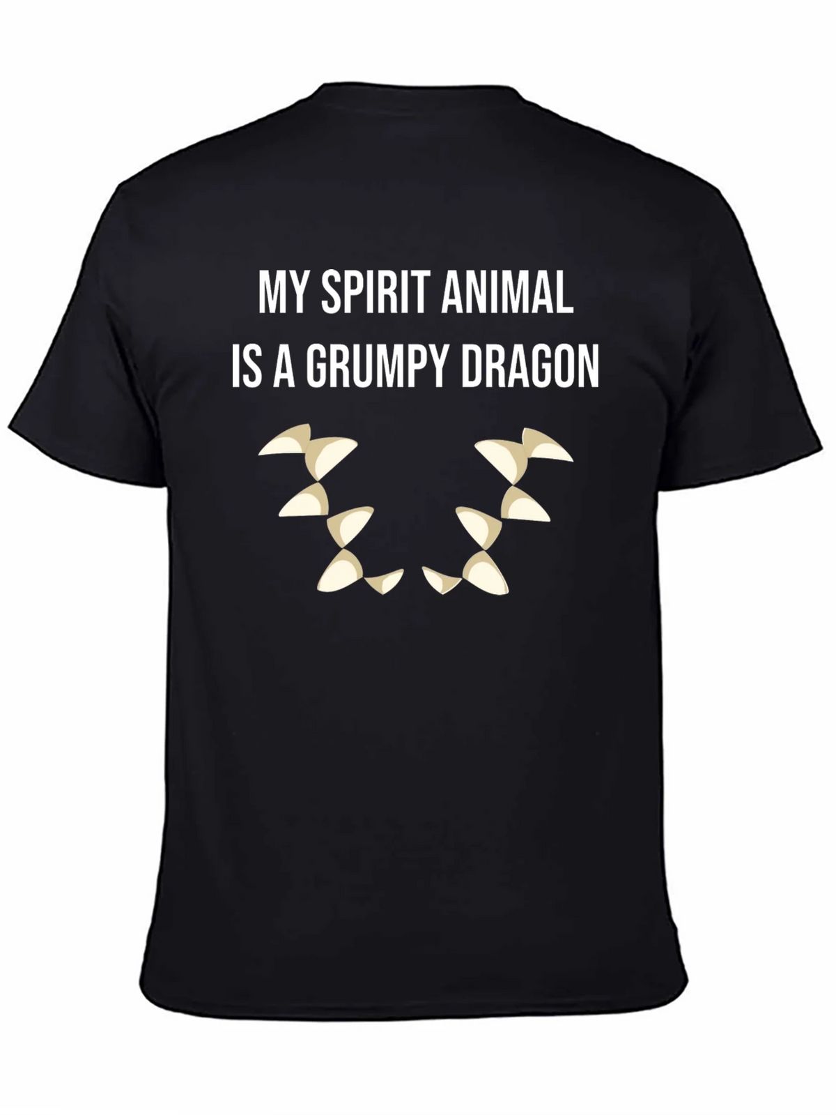 Grumpy Dragon Spirit Animal T-Shirt - Black