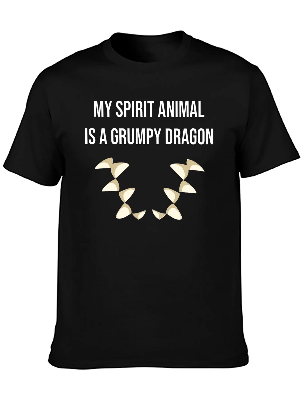 Grumpy Dragon Spirit Animal T-Shirt - Black