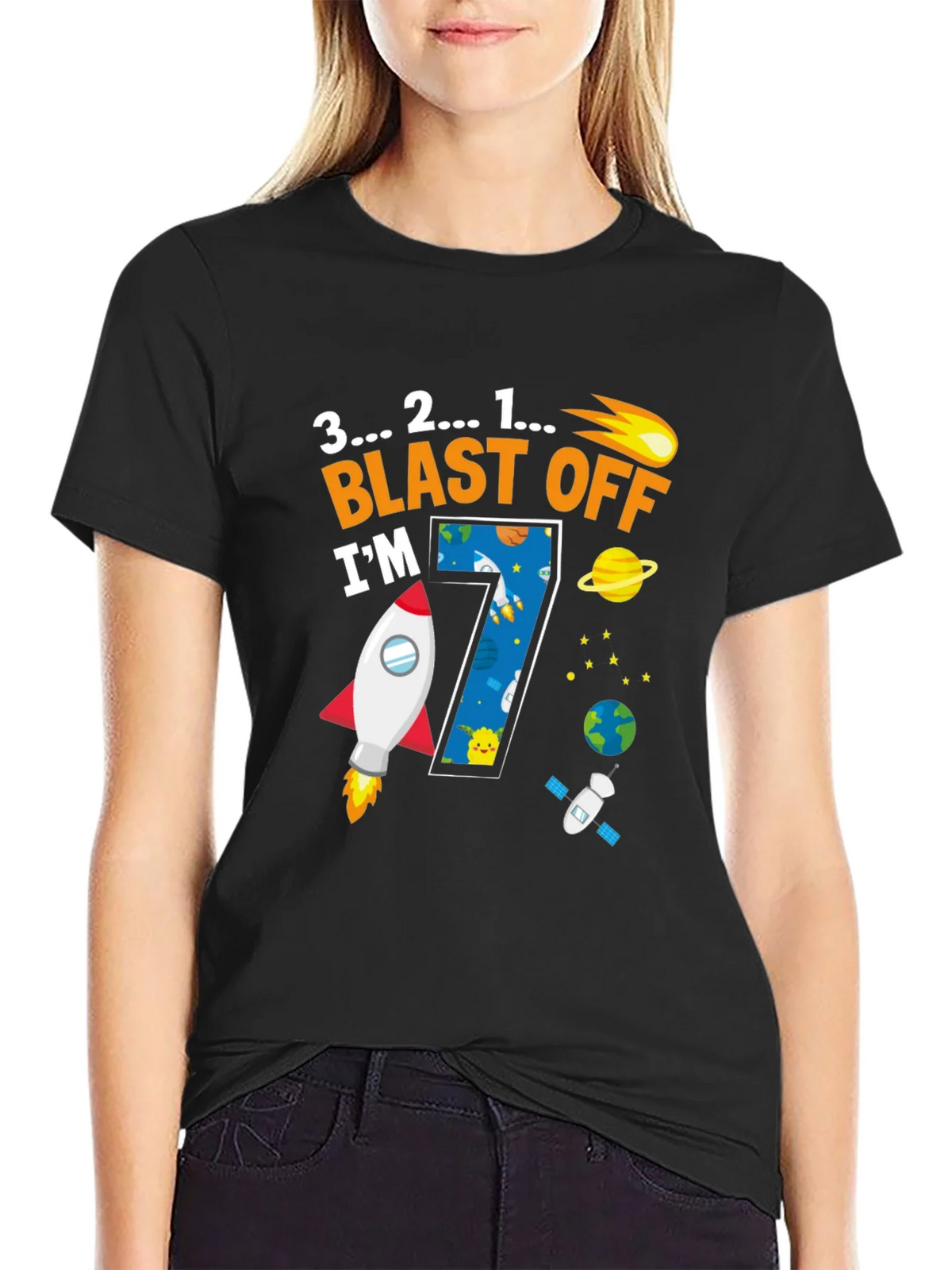 Blast Off 7th Birthday T-Shirt