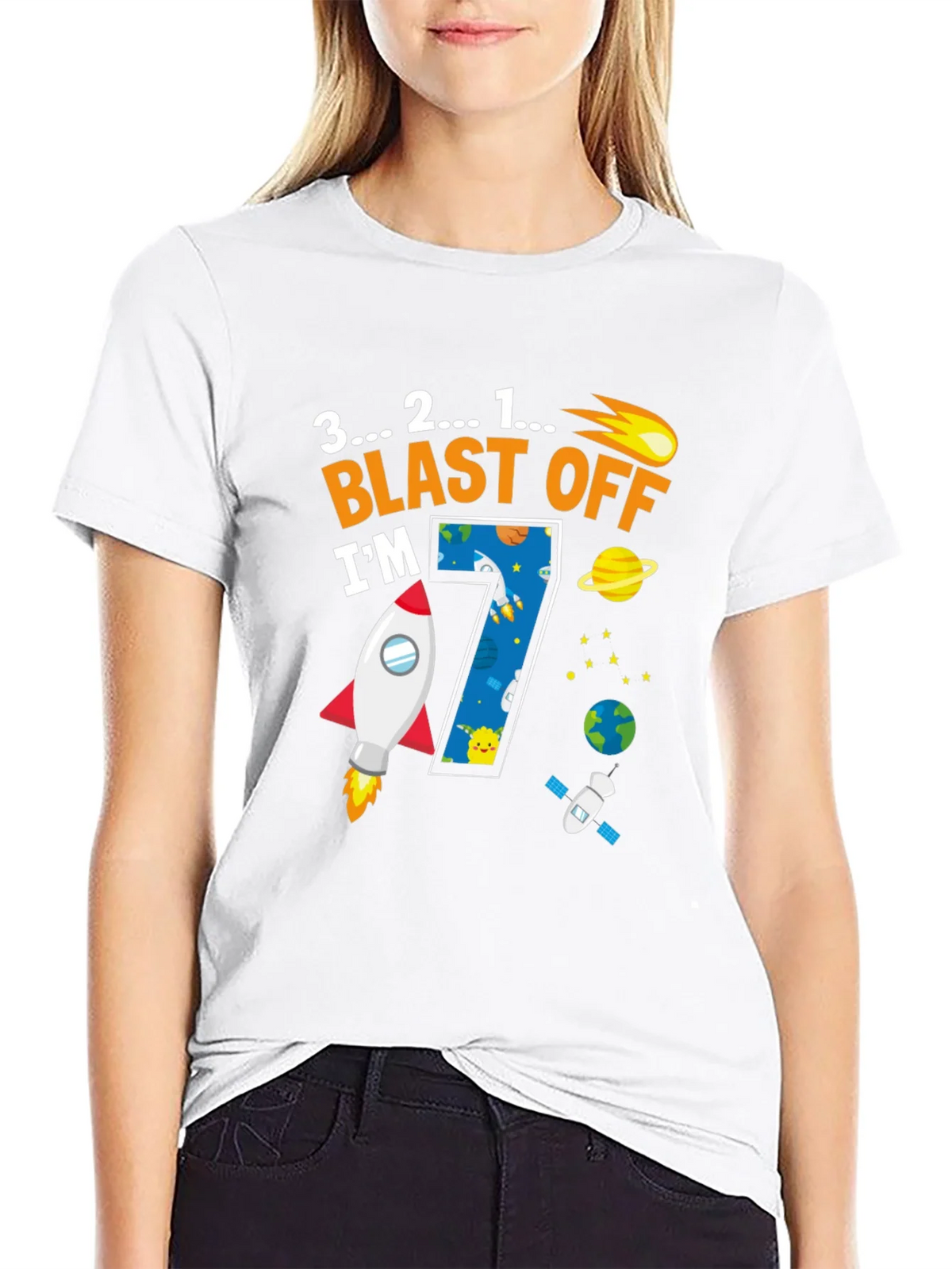 Blast Off 7th Birthday T-Shirt