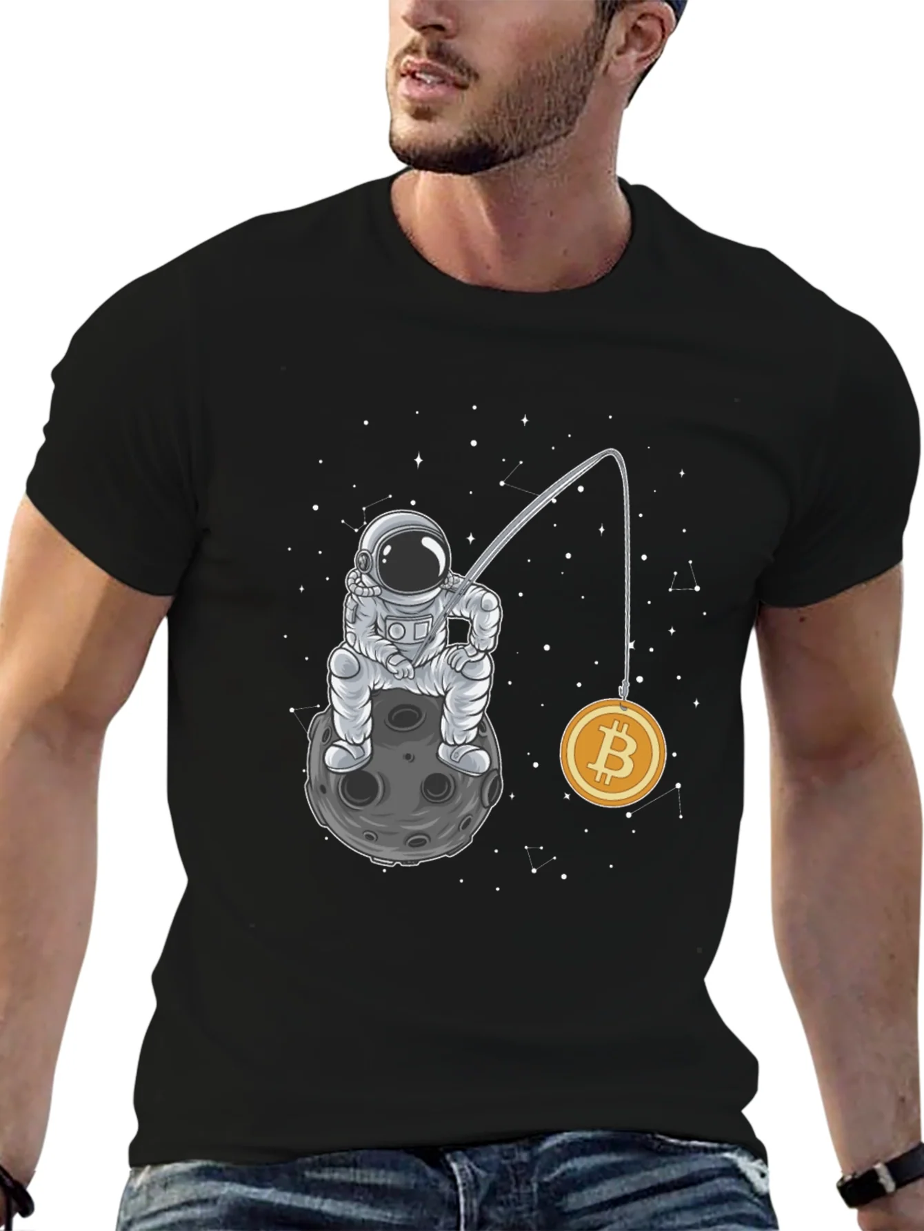 Bitcoin Astronaut Graphic T-Shirt - Black