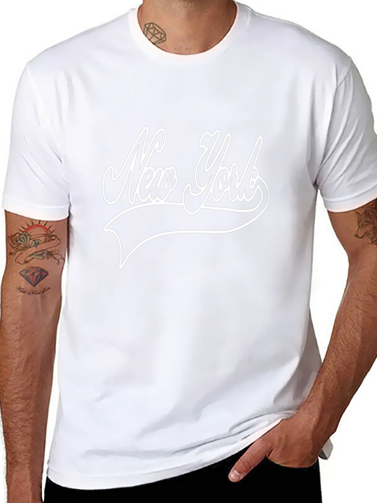 New York Graphic Tee - Black Cotton T-Shirt