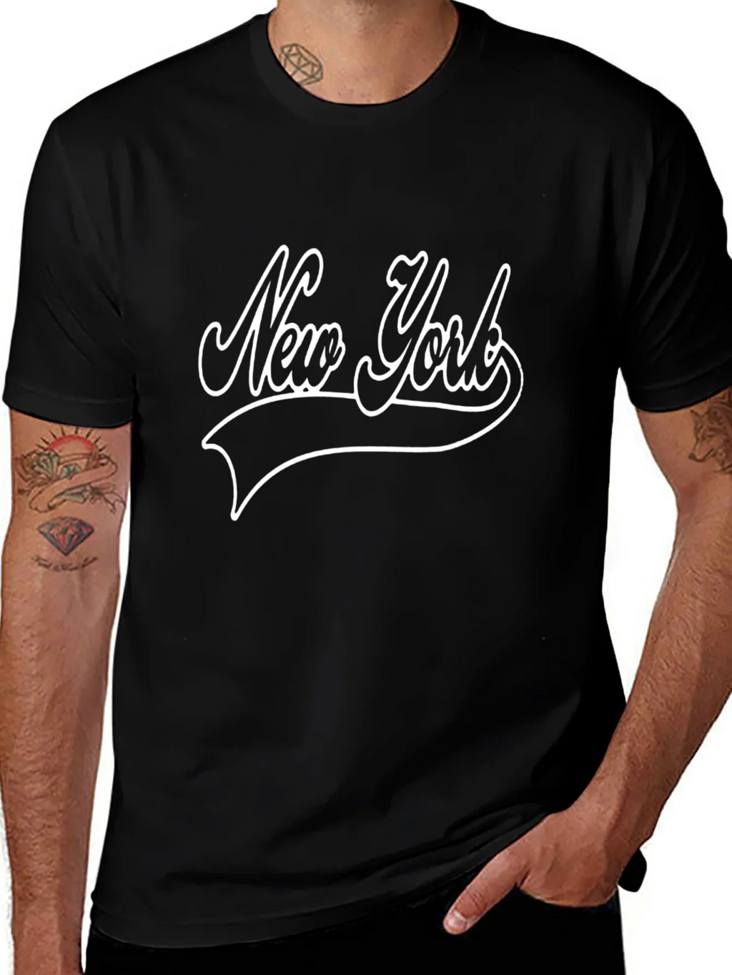 New York Graphic Tee - Black Cotton T-Shirt