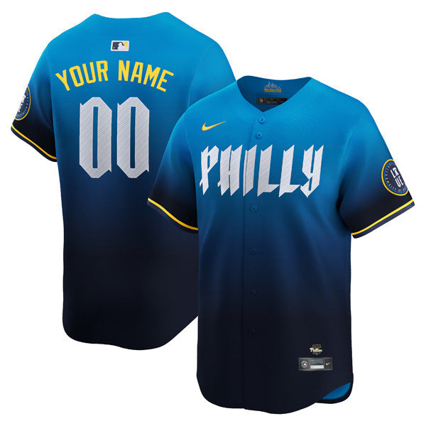 Custom Philadelphia Phillies City Connect Jersey Blue