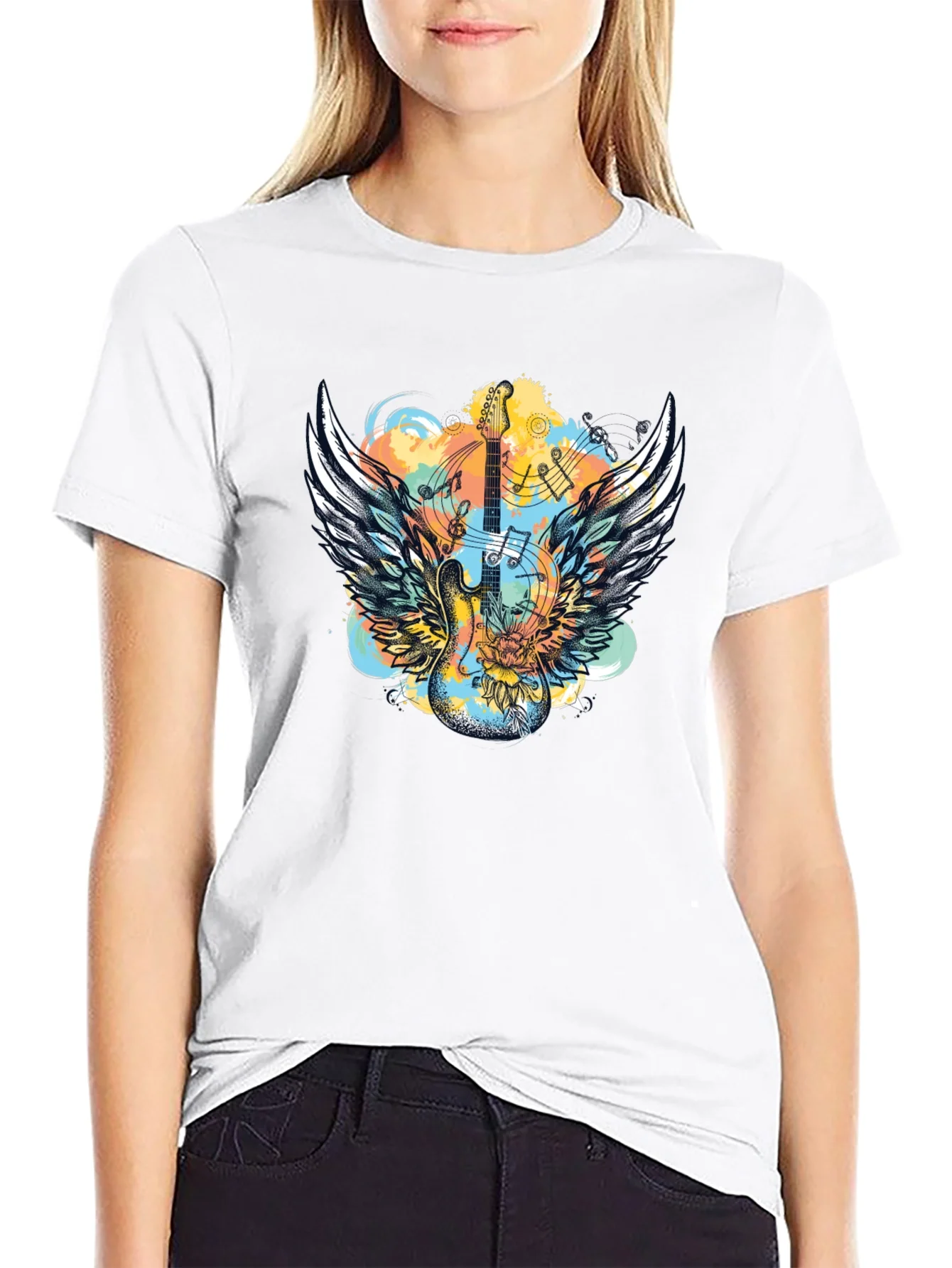 Winged Guitar T-Shirt - Rocker Style