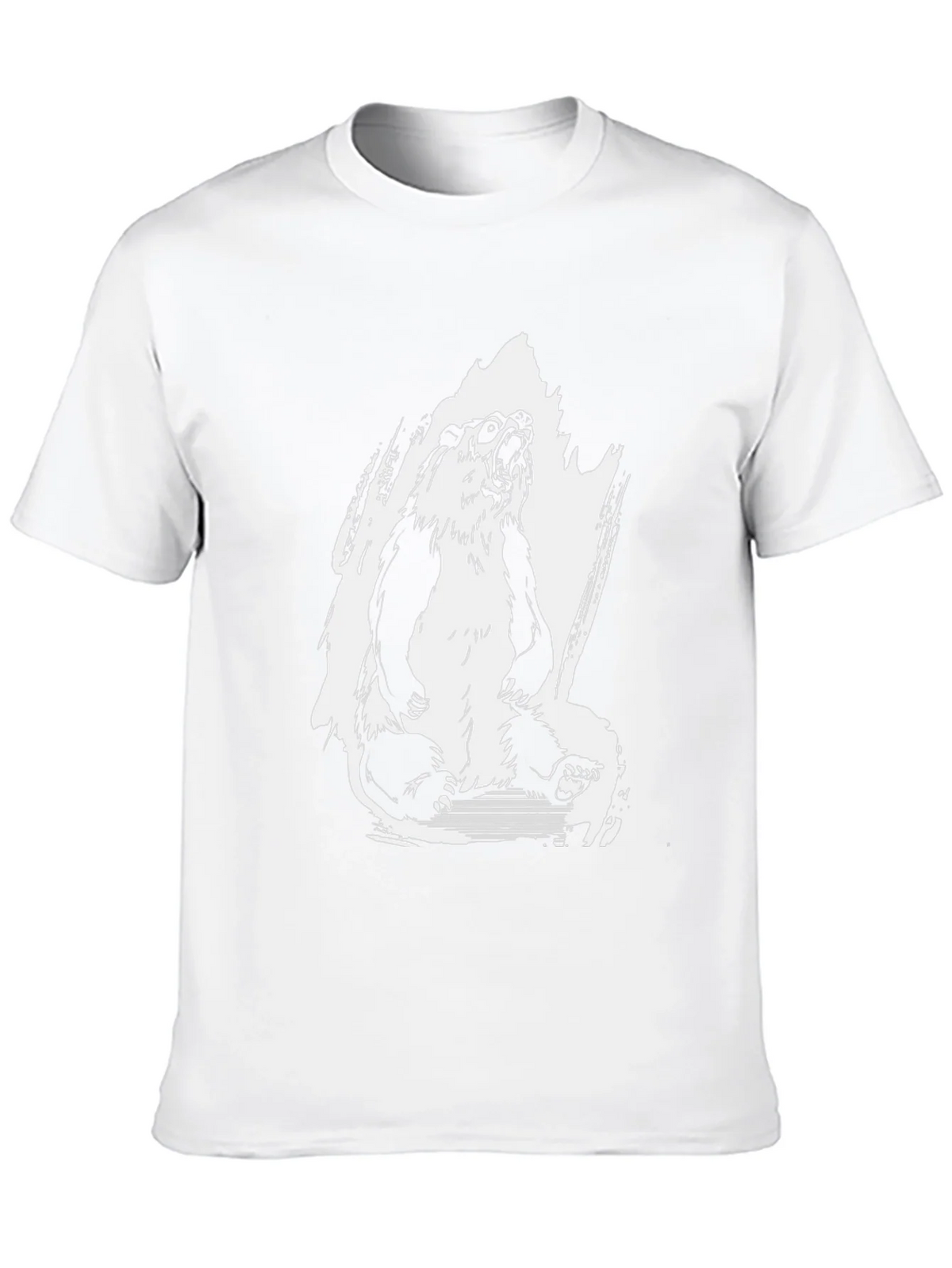 Bear Graphic Tee - Mens Black Crew Neck T-Shirt