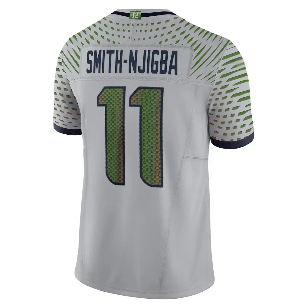 Men's Seahawks #11 Jaxon Smith-Njigba Wolf Gray 2025 Rivalries Limited Jersey