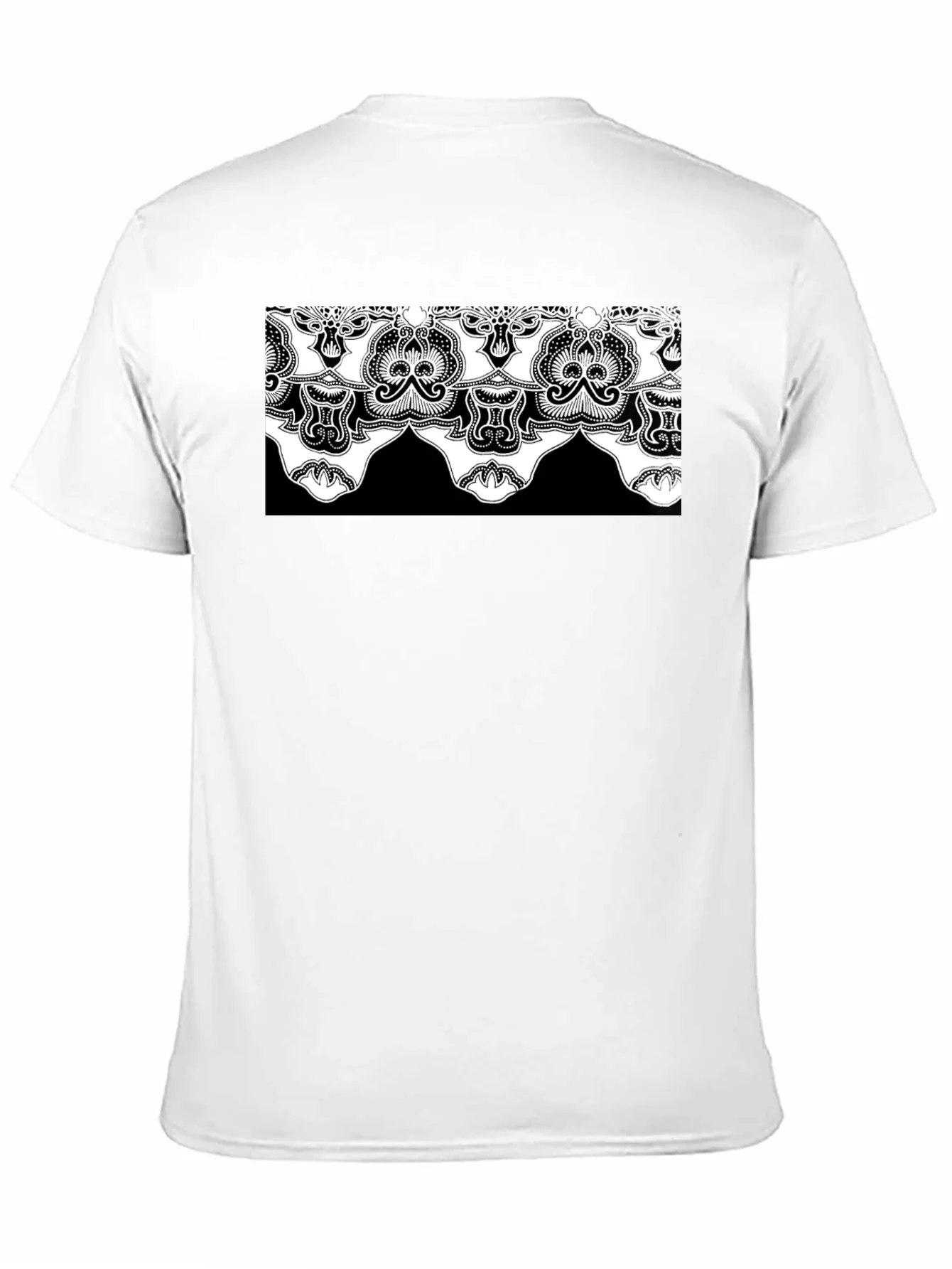 Ornate Lace Design Black T-Shirt