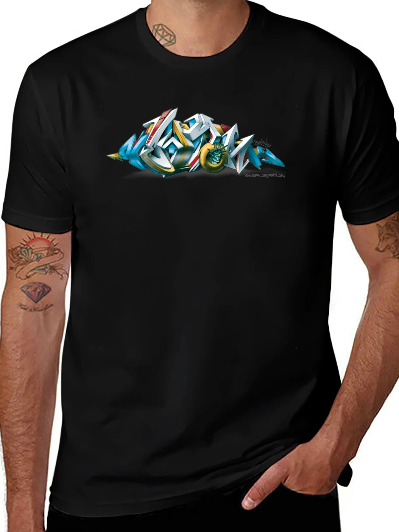Urban Graffiti Art Black T-Shirt