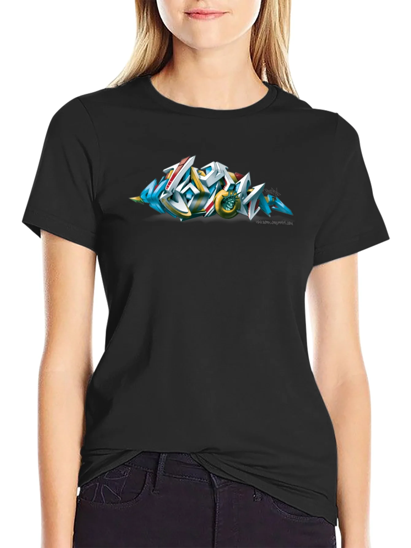 Urban Graffiti Art Black T-Shirt