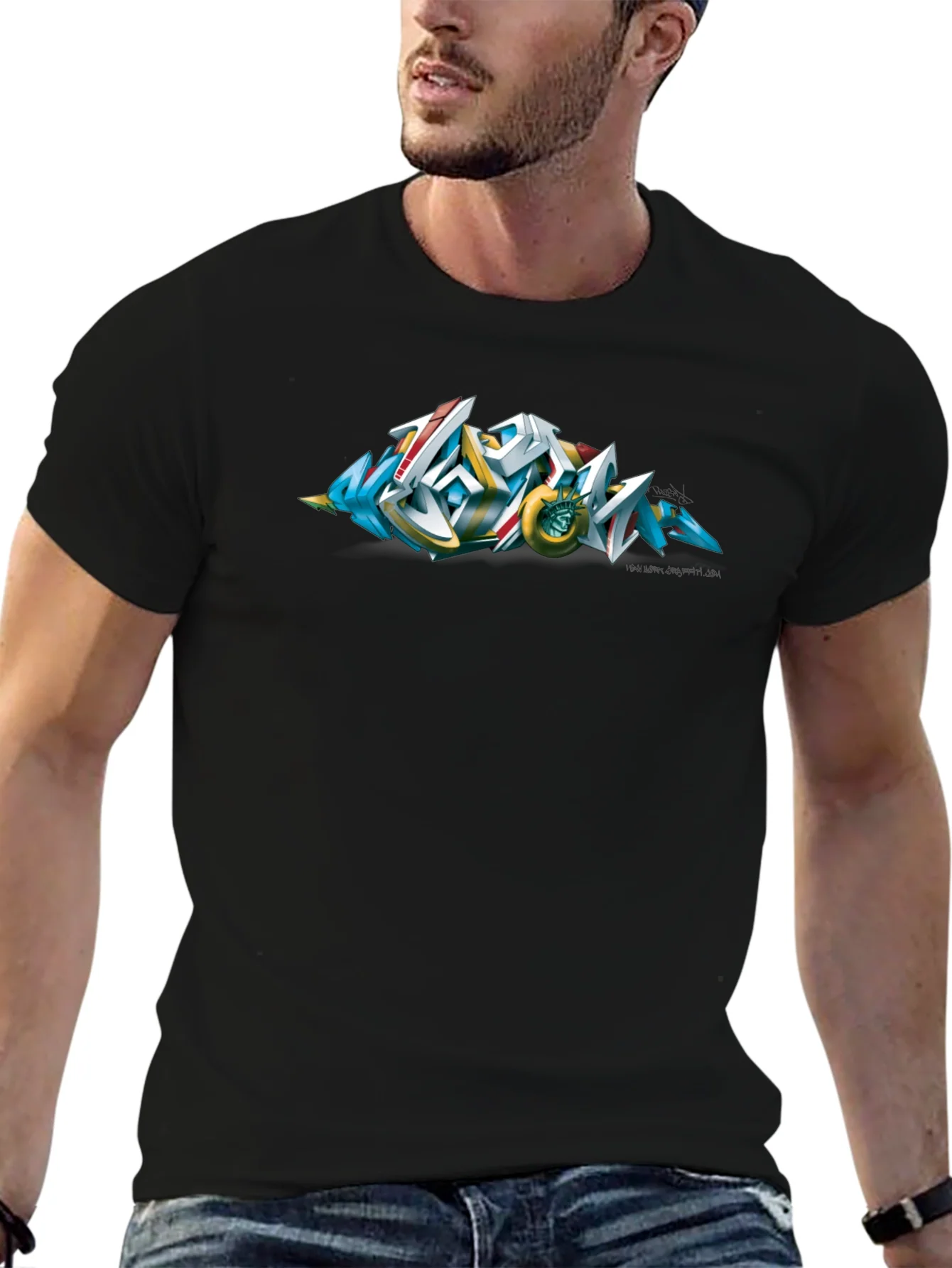 Urban Graffiti Art Black T-Shirt