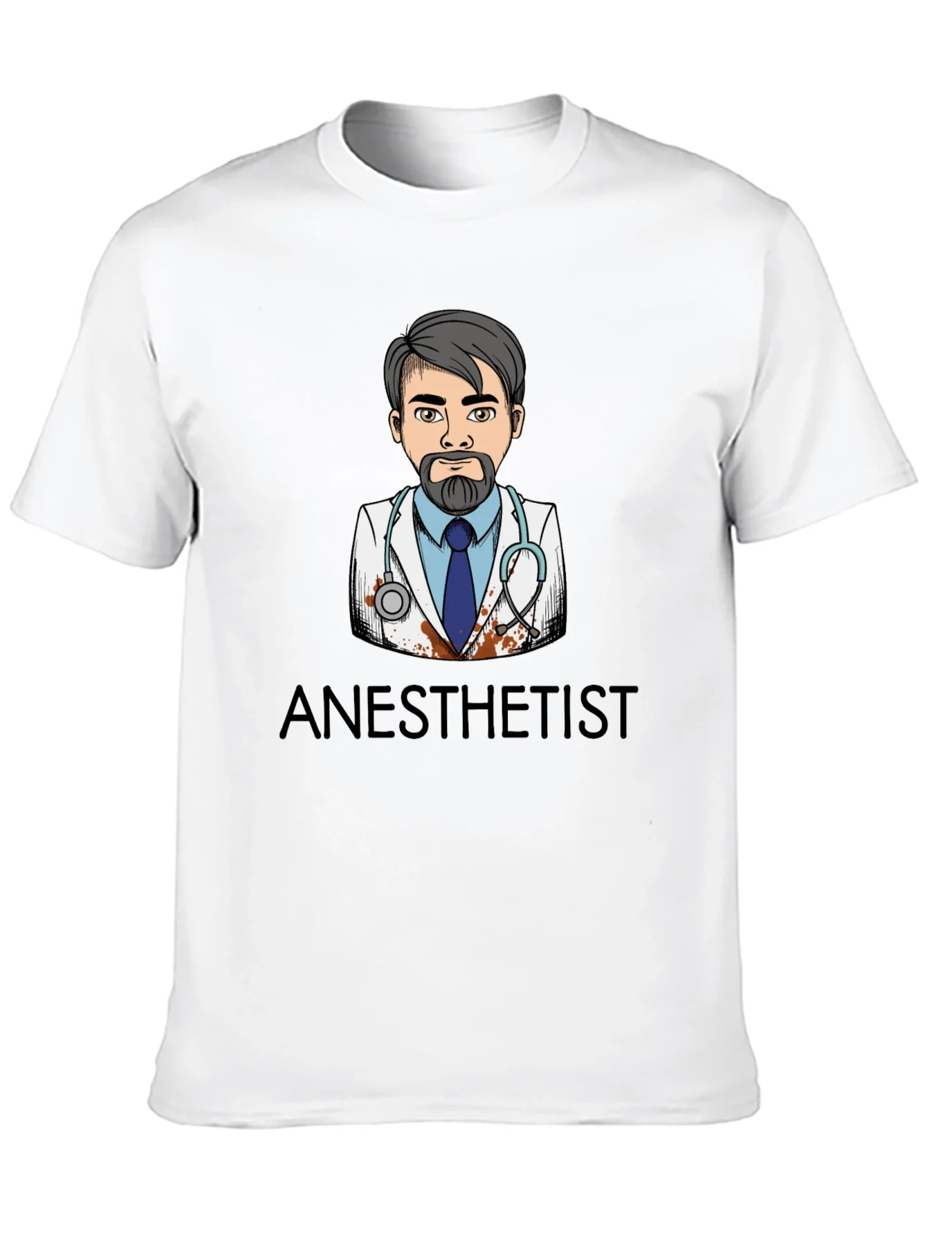 Anesthetist Cartoon Graphic Black T-Shirt