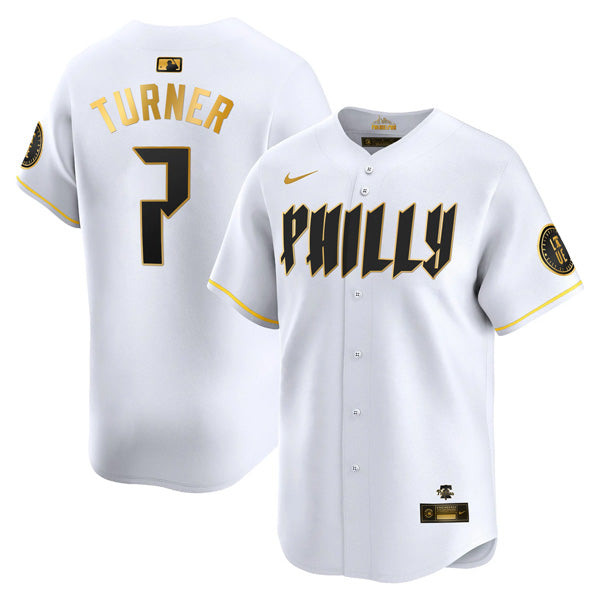 Trea Turner Philadelphia Phillies City Connect Philly Limited Jersey - White Gold
