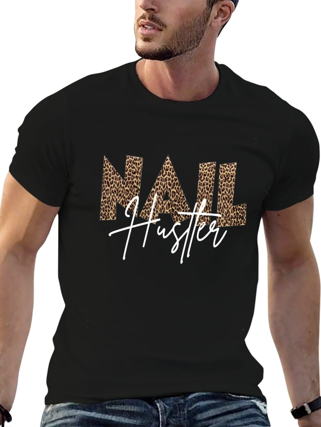 Nail Hustler Leopard Print T-Shirt
