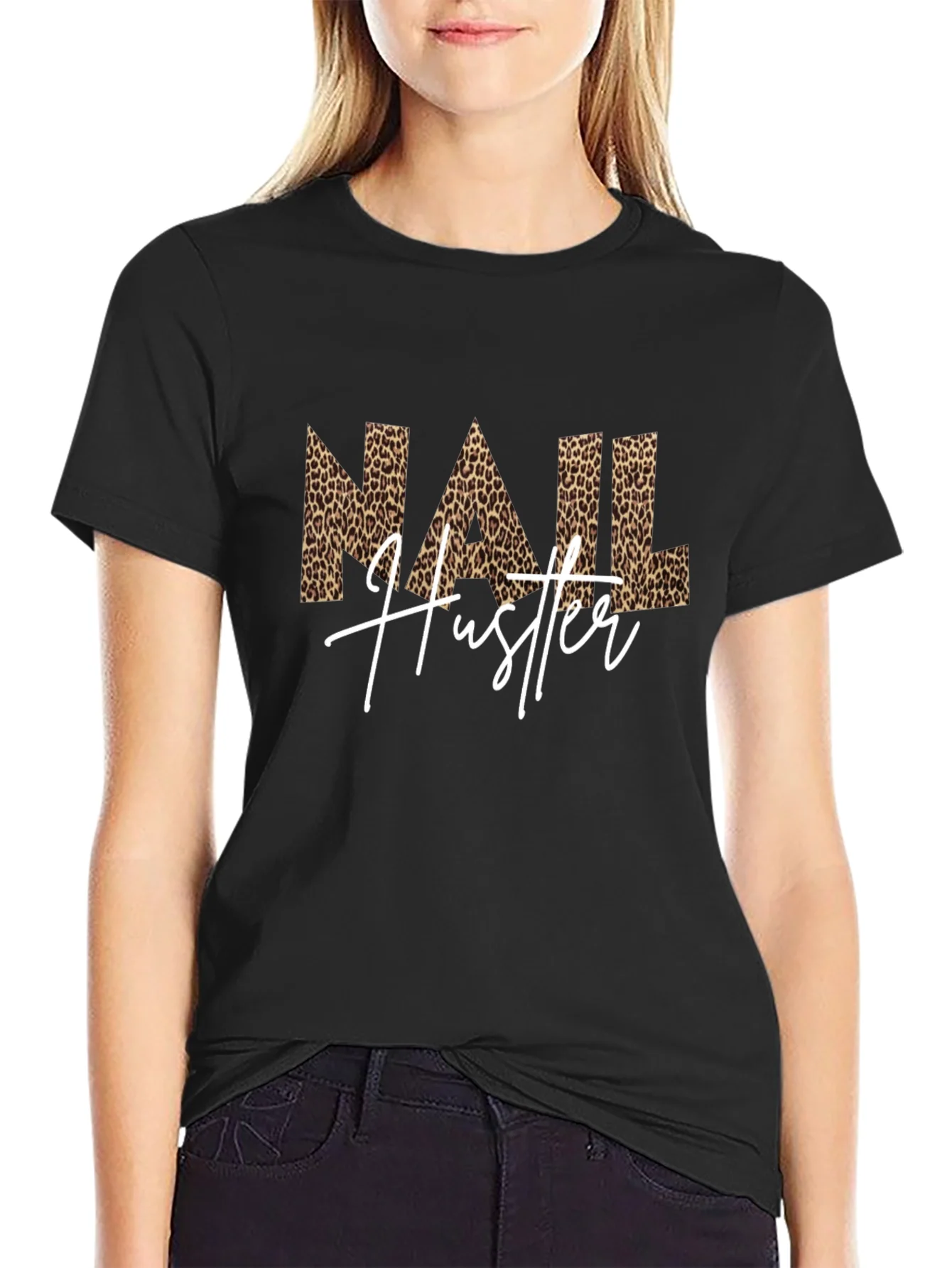 Nail Hustler Leopard Print T-Shirt