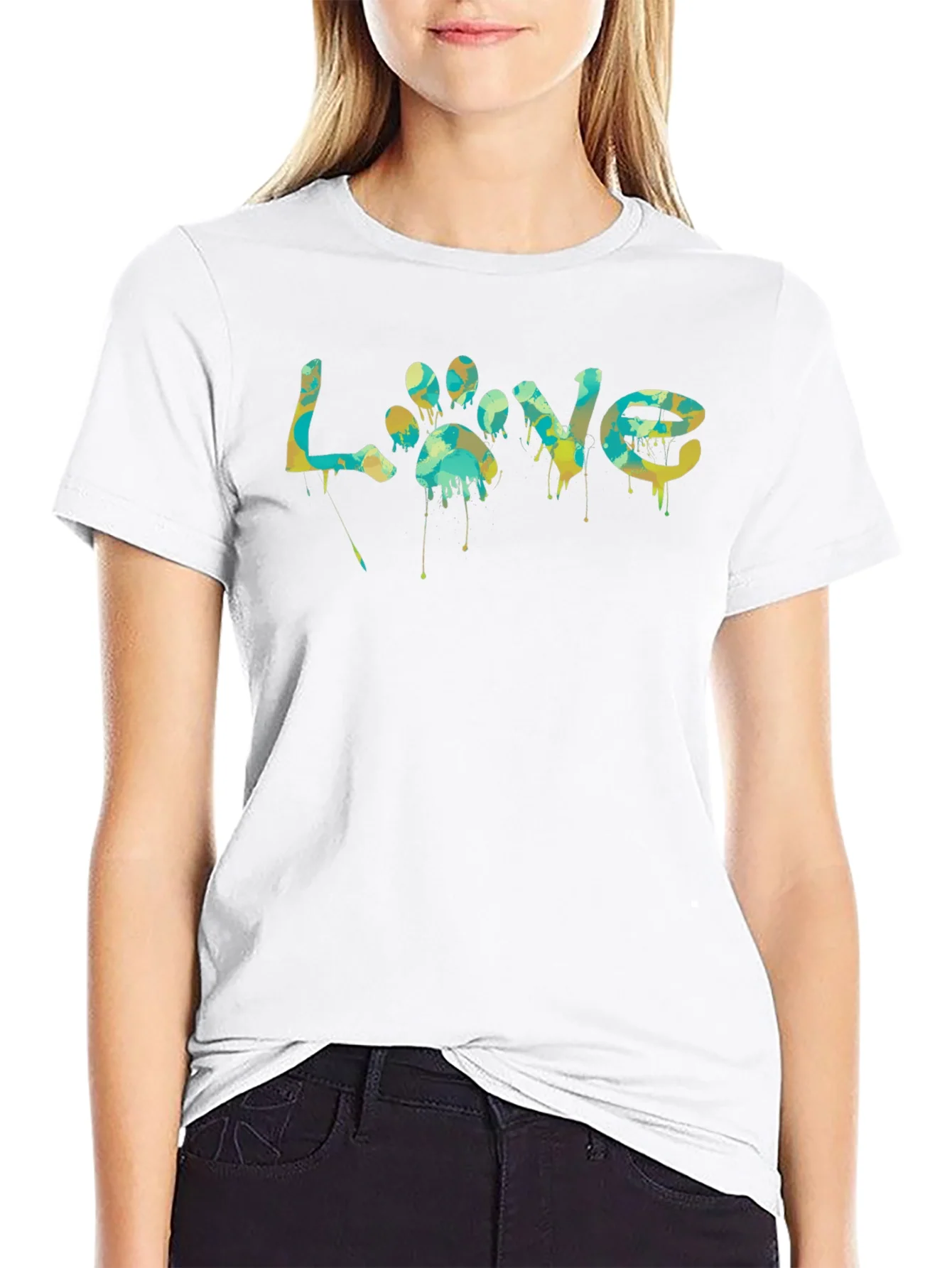 Love Paw Print Graphic T-Shirt - Unisex