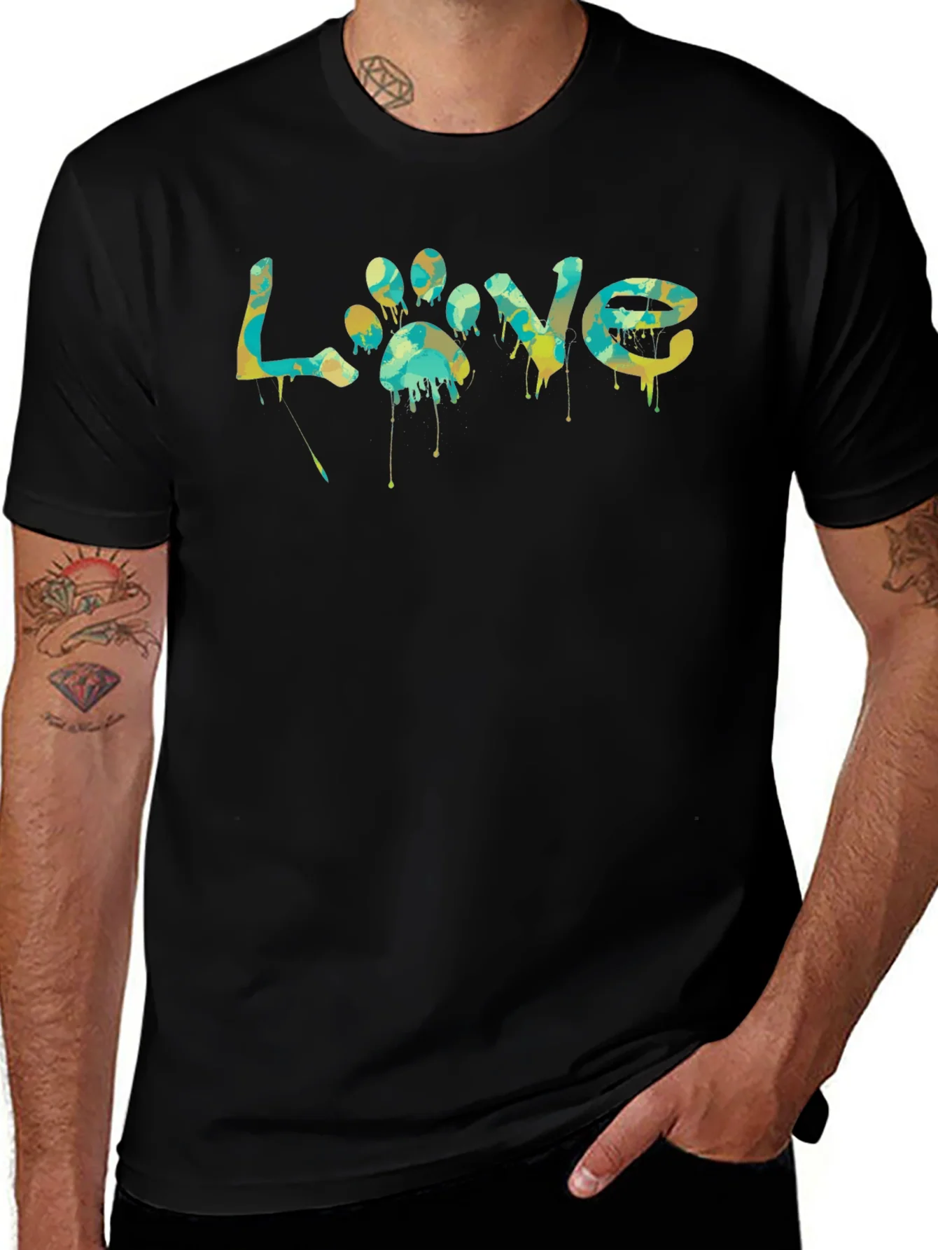 Love Paw Print Graphic T-Shirt - Unisex