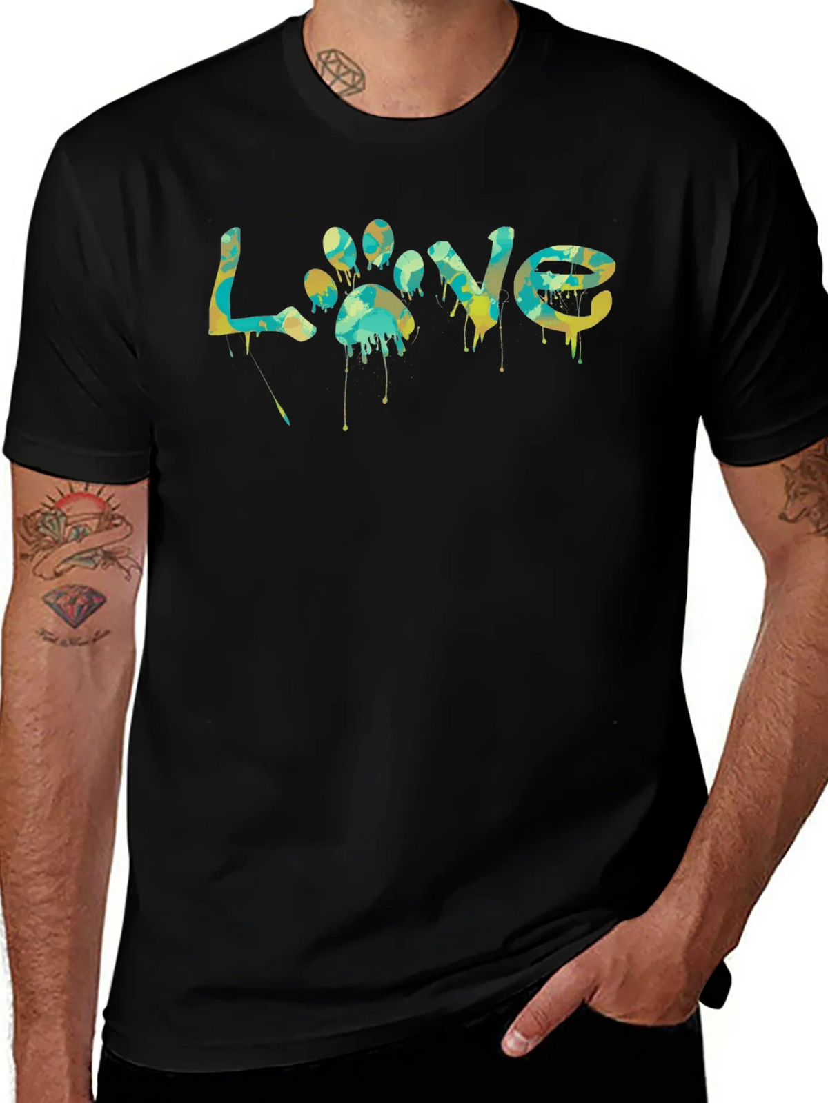 Love Paw Print Graphic T-Shirt - Unisex