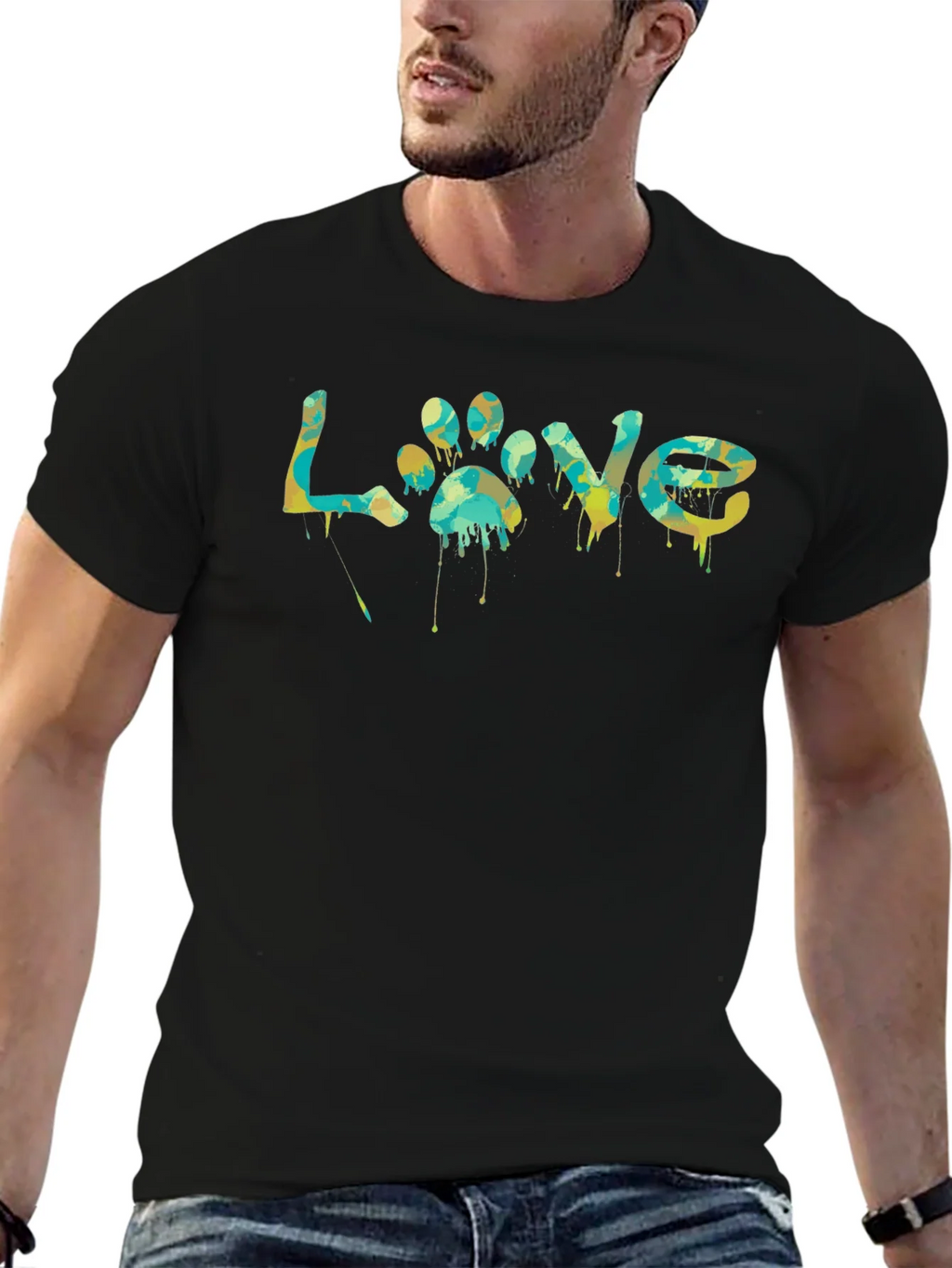 Love Paw Print Graphic T-Shirt - Unisex