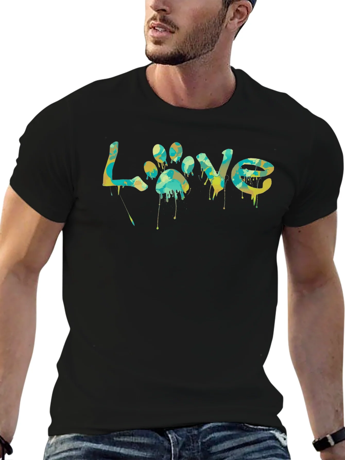 Love Paw Print Graphic T-Shirt - Unisex
