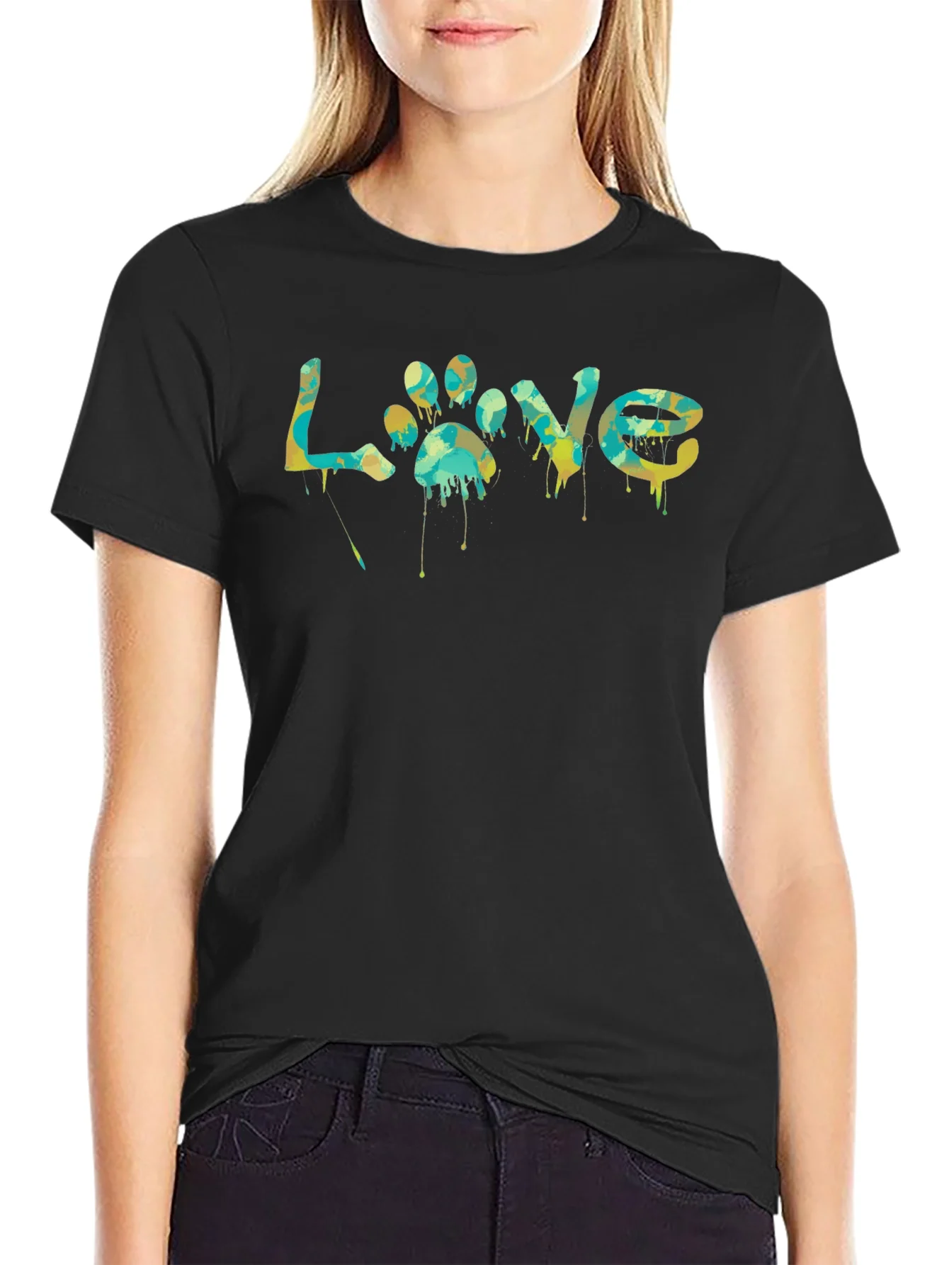 Love Paw Print Graphic T-Shirt - Unisex