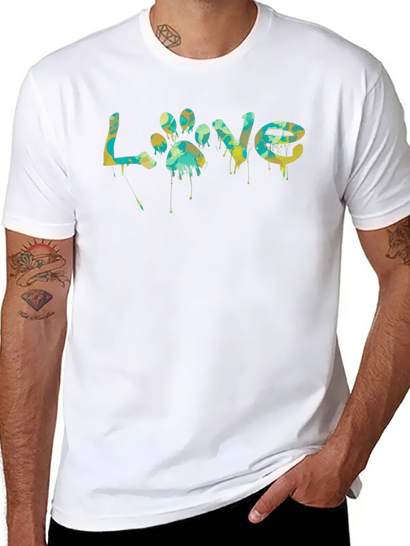 Love Paw Print Graphic T-Shirt - Unisex