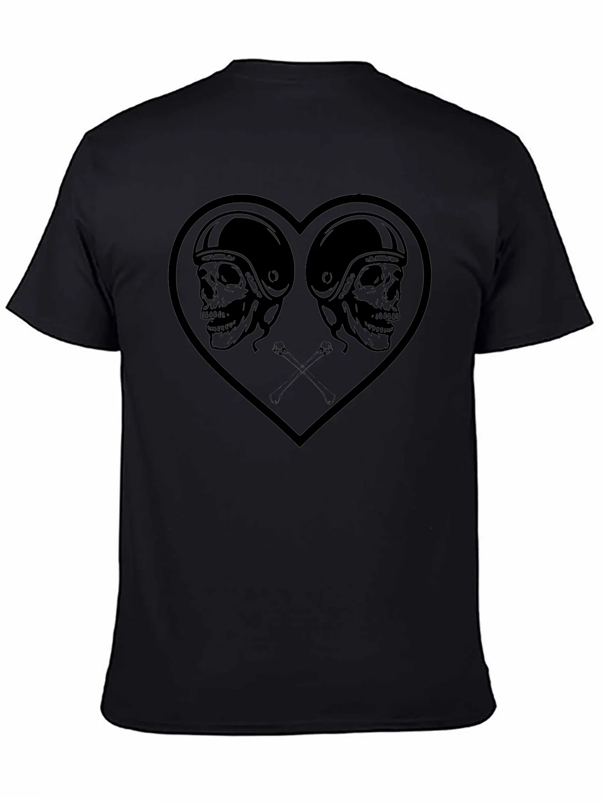 Skull Heart Graphic Tee - Mens Black T-Shirt