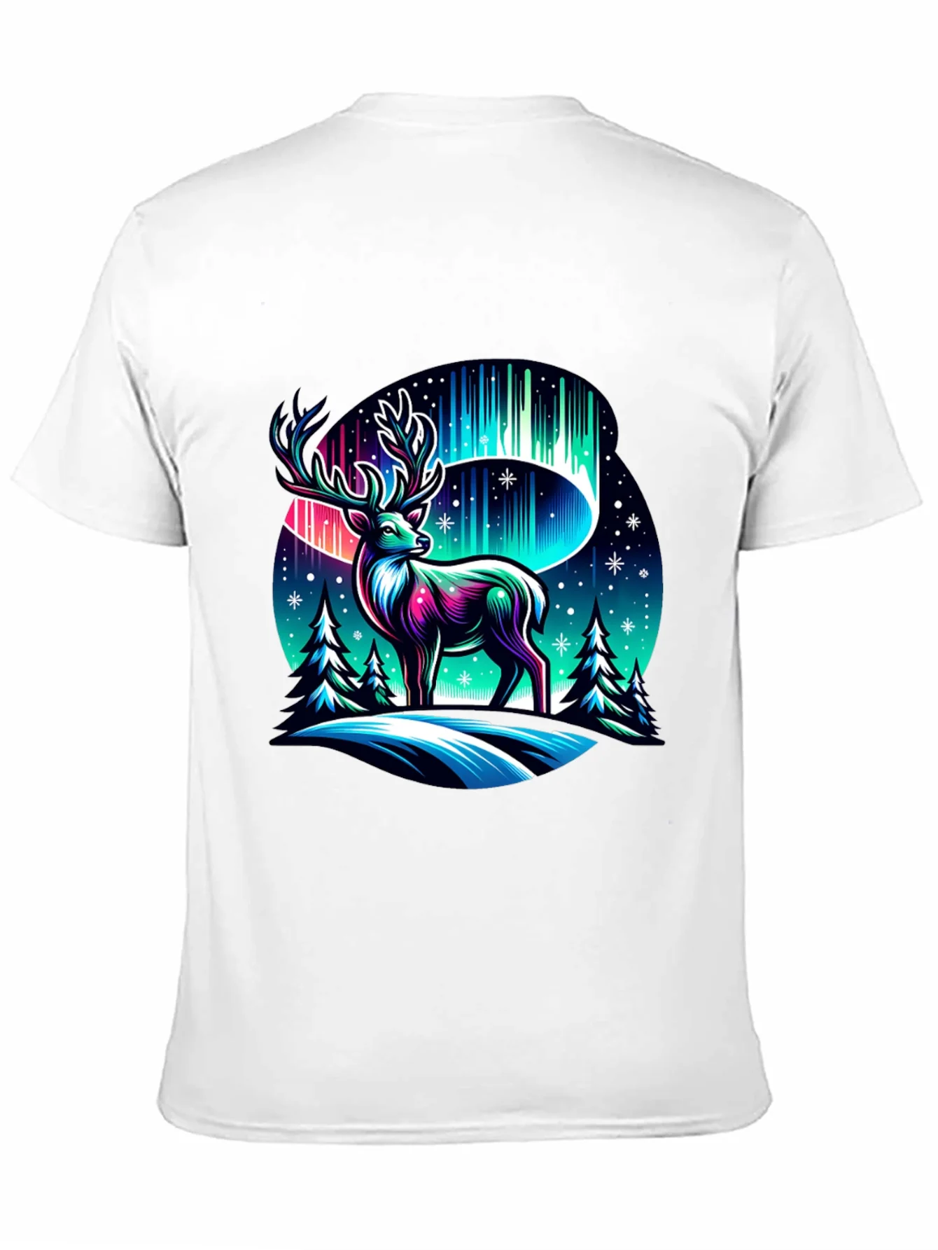 Northern Lights Deer Graphic Tee