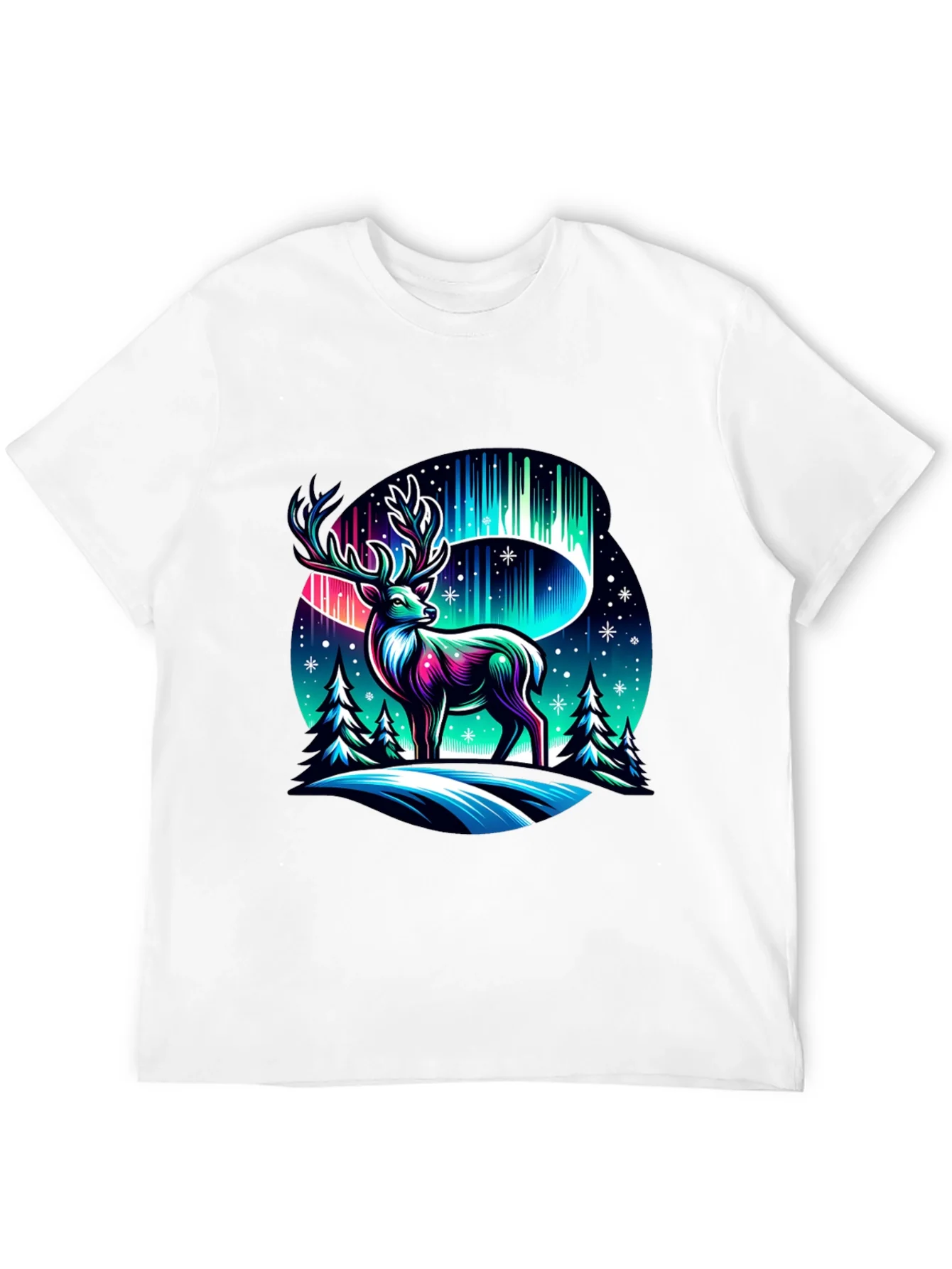 Northern Lights Deer Graphic Tee