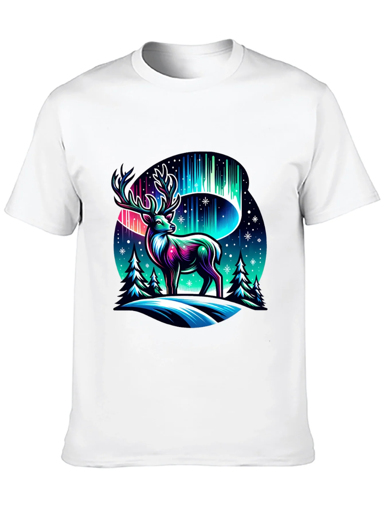 Northern Lights Deer Graphic Tee